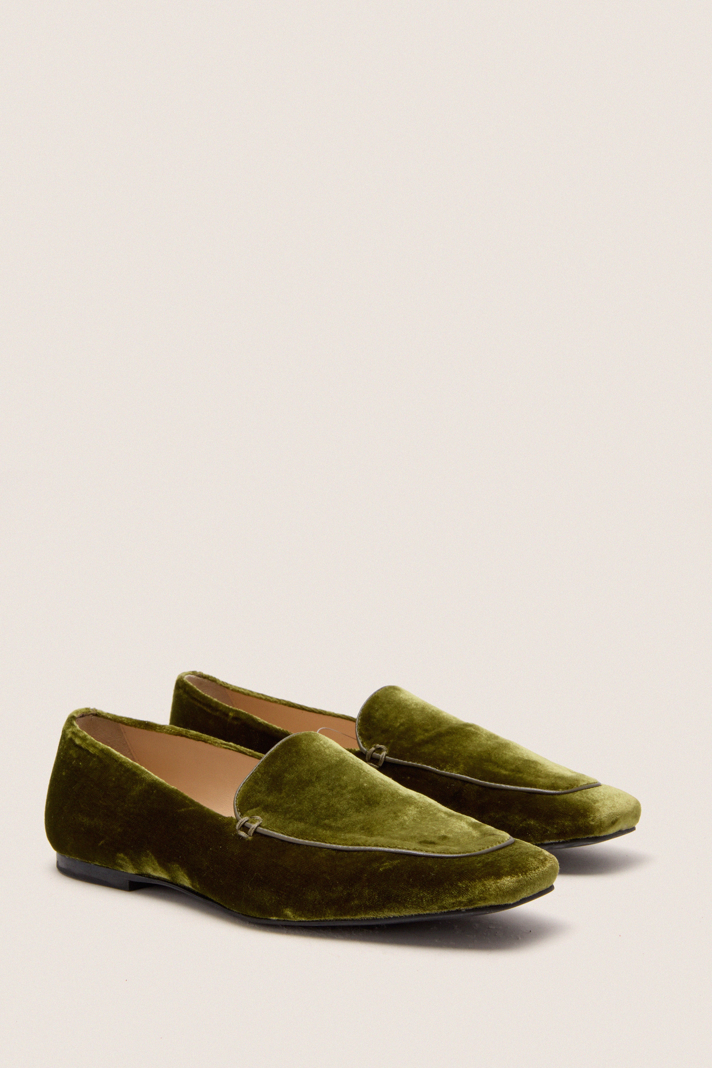 Olive Velvet Kam Loafers - Image 4