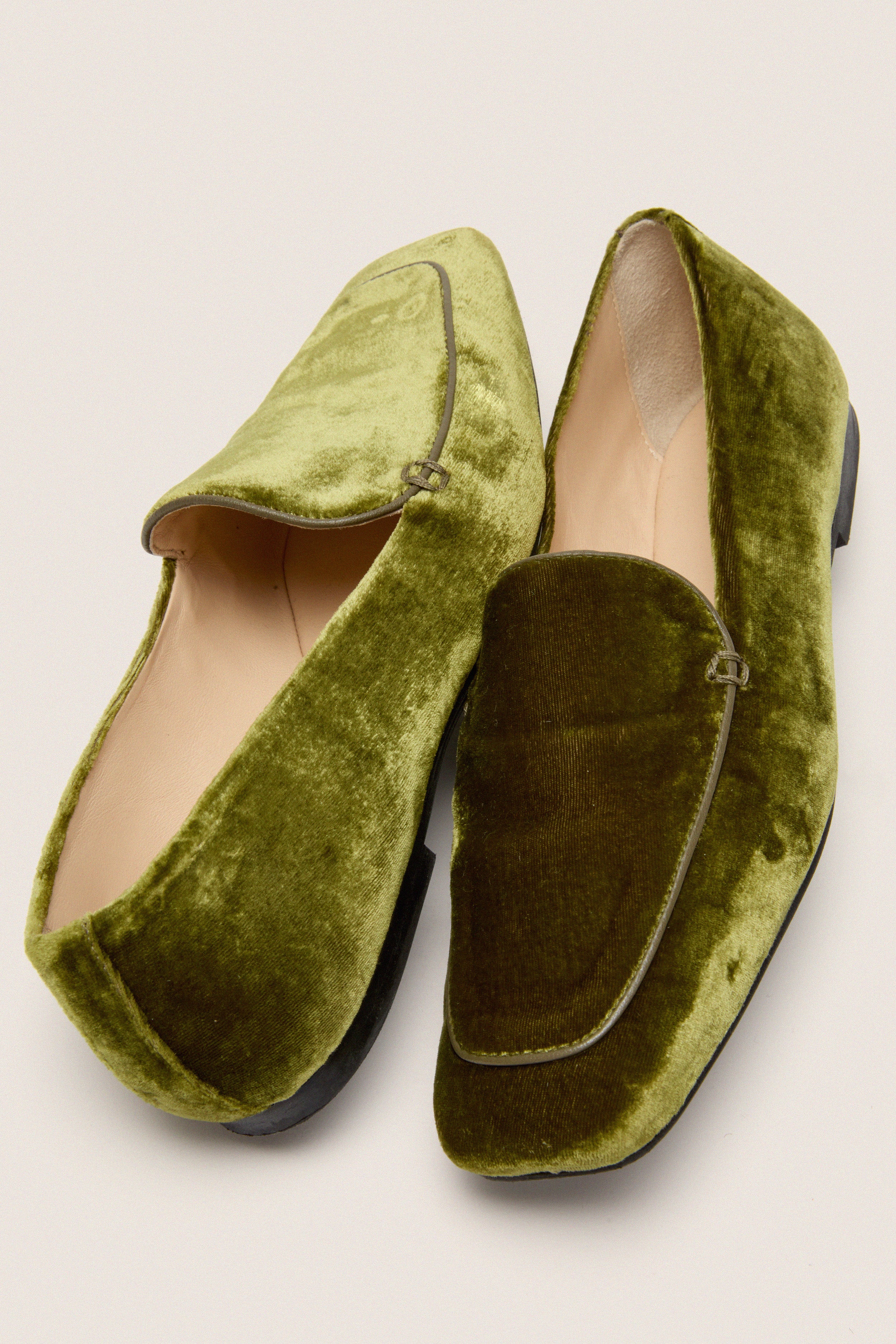Olive Velvet Kam Loafers - Image 5