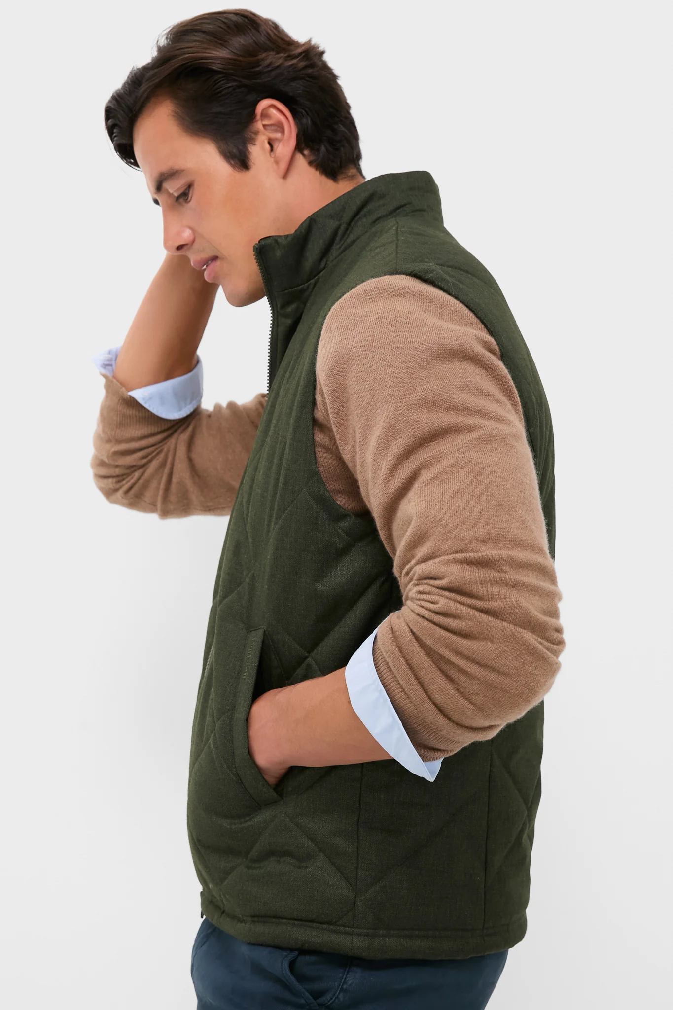 Olive Winter Finn Gilet - Image 3