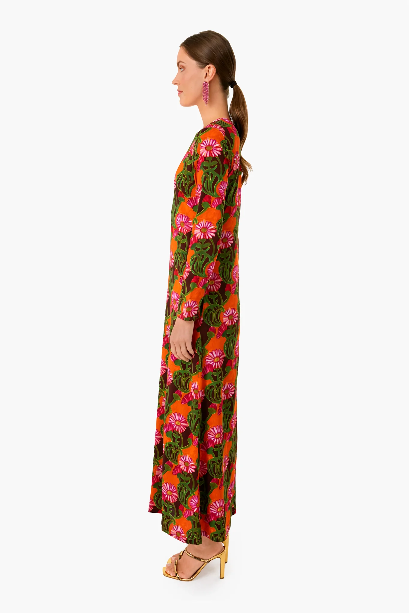 Orange Gerber Long Sleeve Swing Dress - Image 3