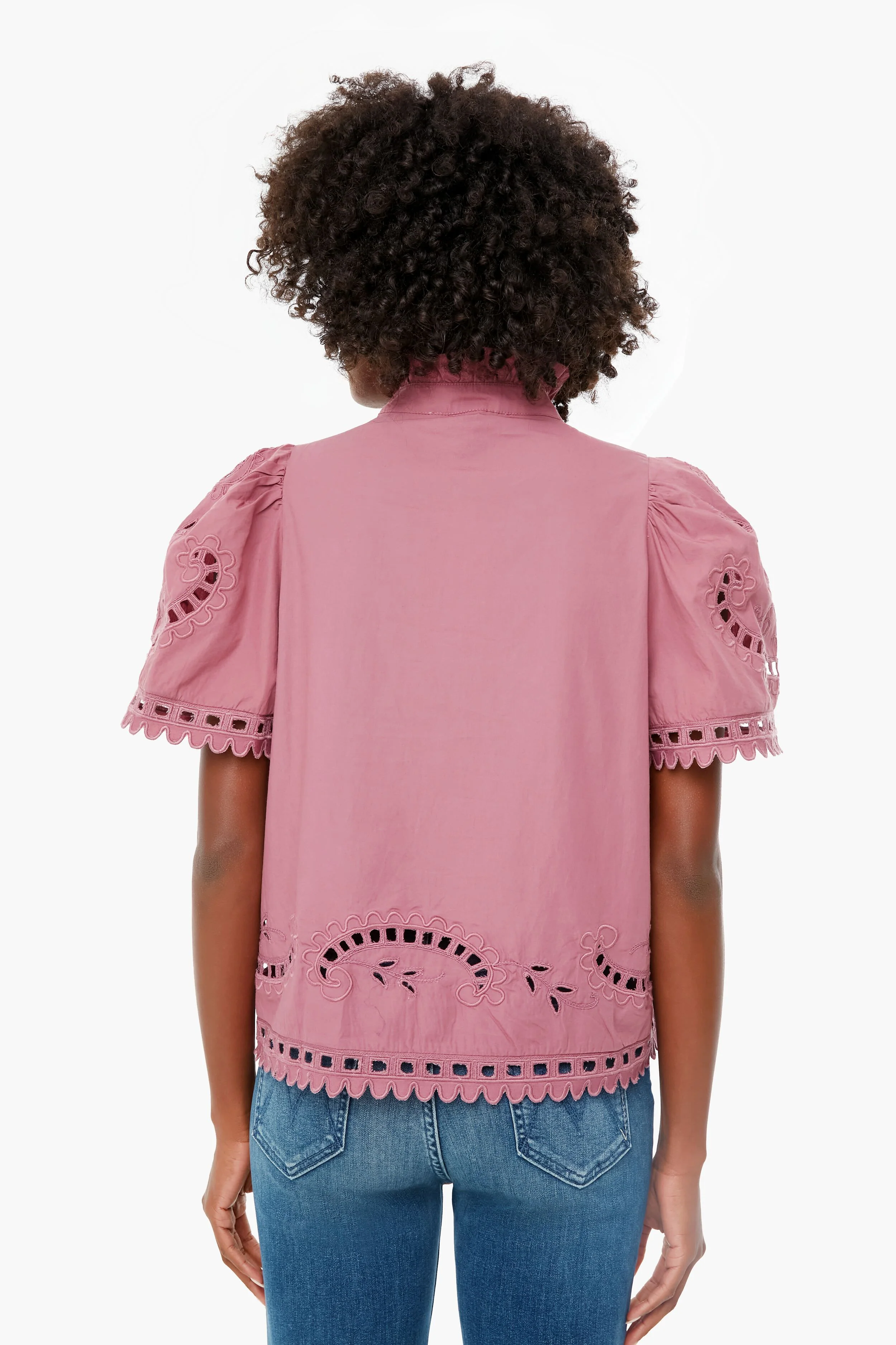 Orchid Santos Eyelet Short Sleeve Top - Image 4