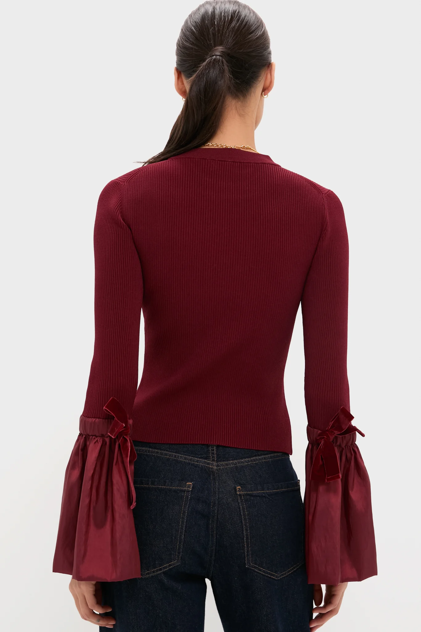 Oxblood Agata Long Sleeve Top - Image 4