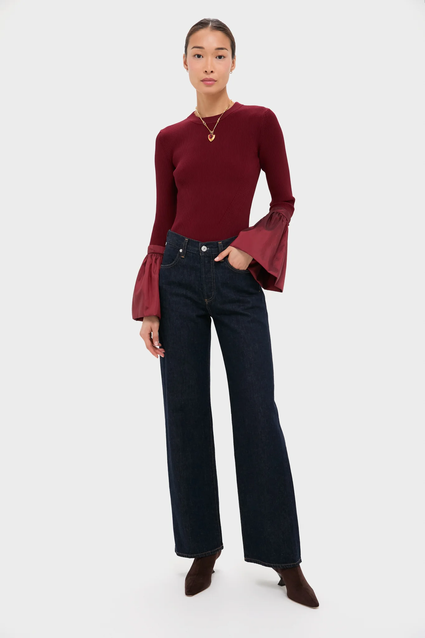 Oxblood Agata Long Sleeve Top - Image 6