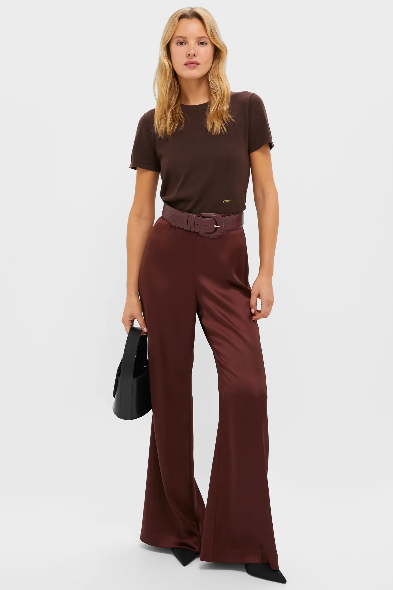 Oxblood Croc-Embossed Waist Belt - Image 4