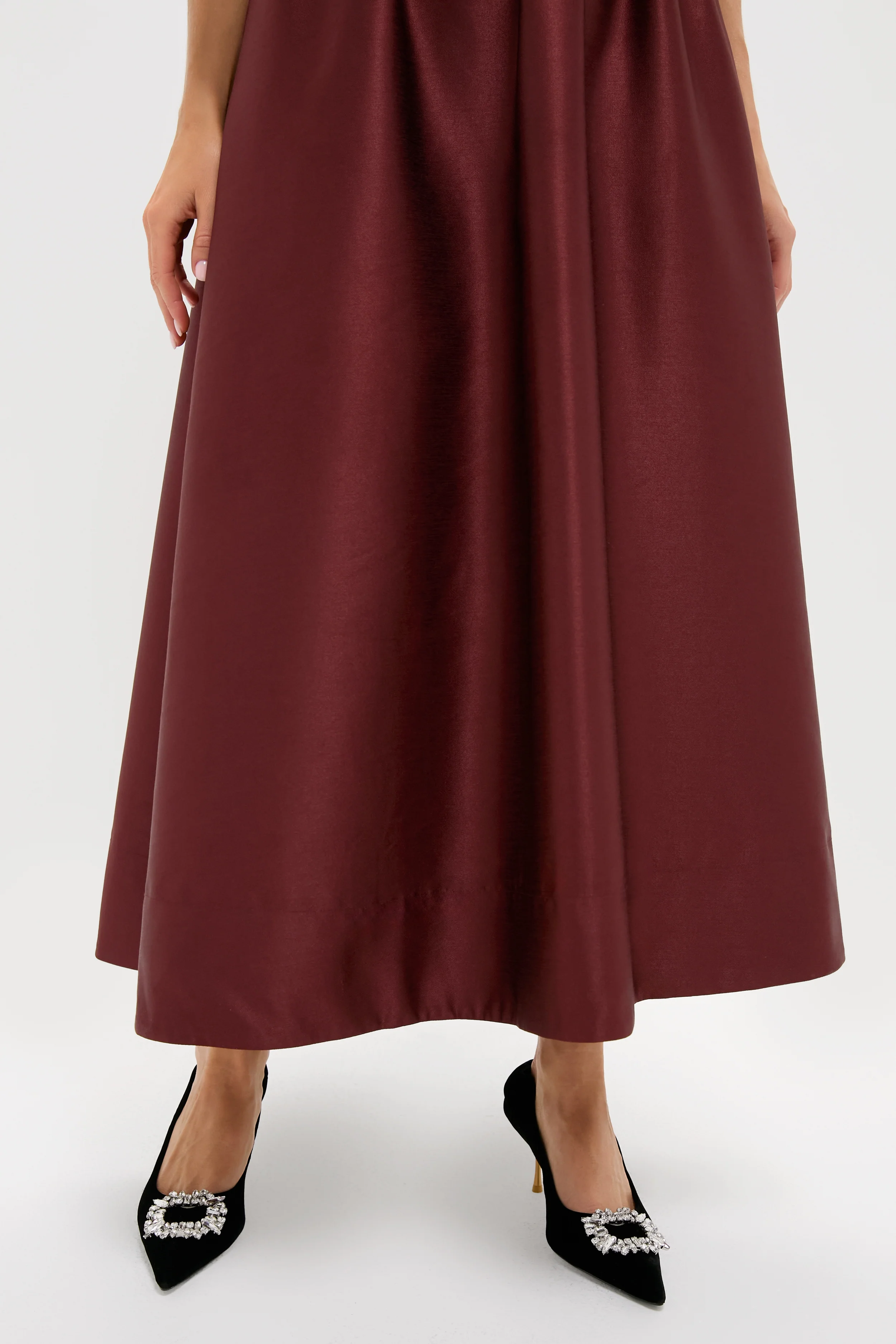 Oxblood Dupioni Bow Esme Dress - Image 6