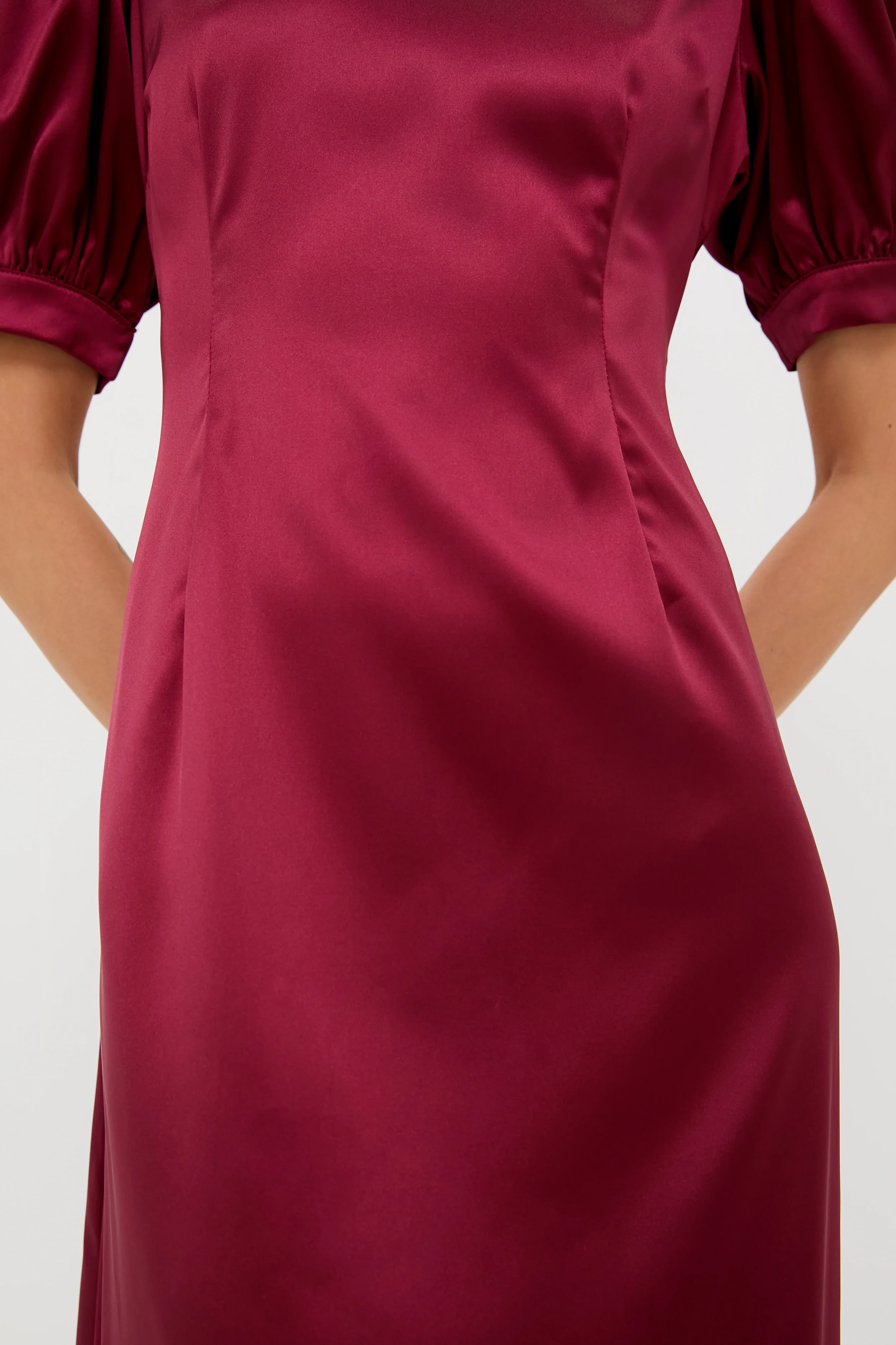 Oxblood Embellished Sappho Midi Dress - Image 6