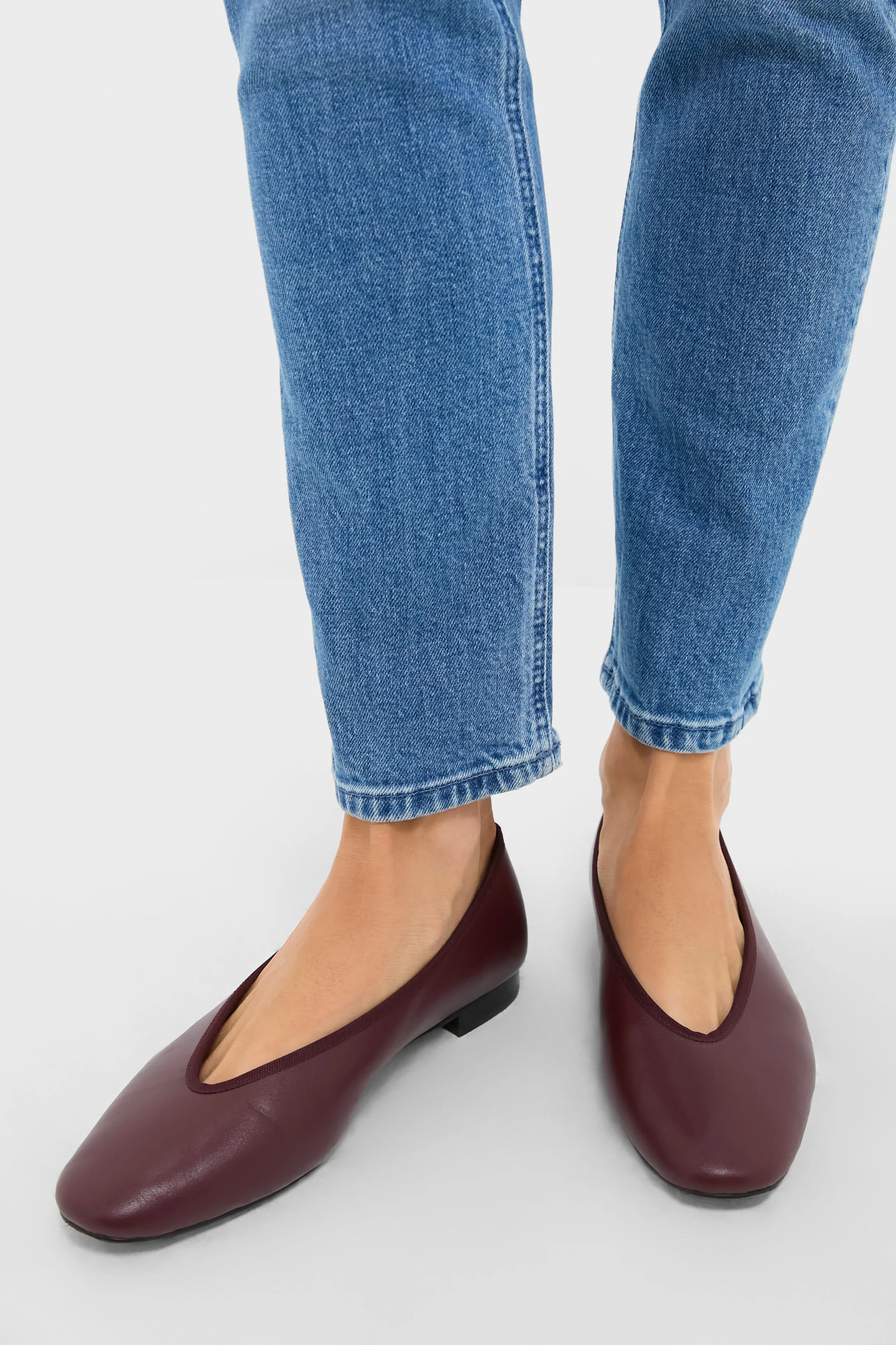 Oxblood Leather Nina Flats - Image 2