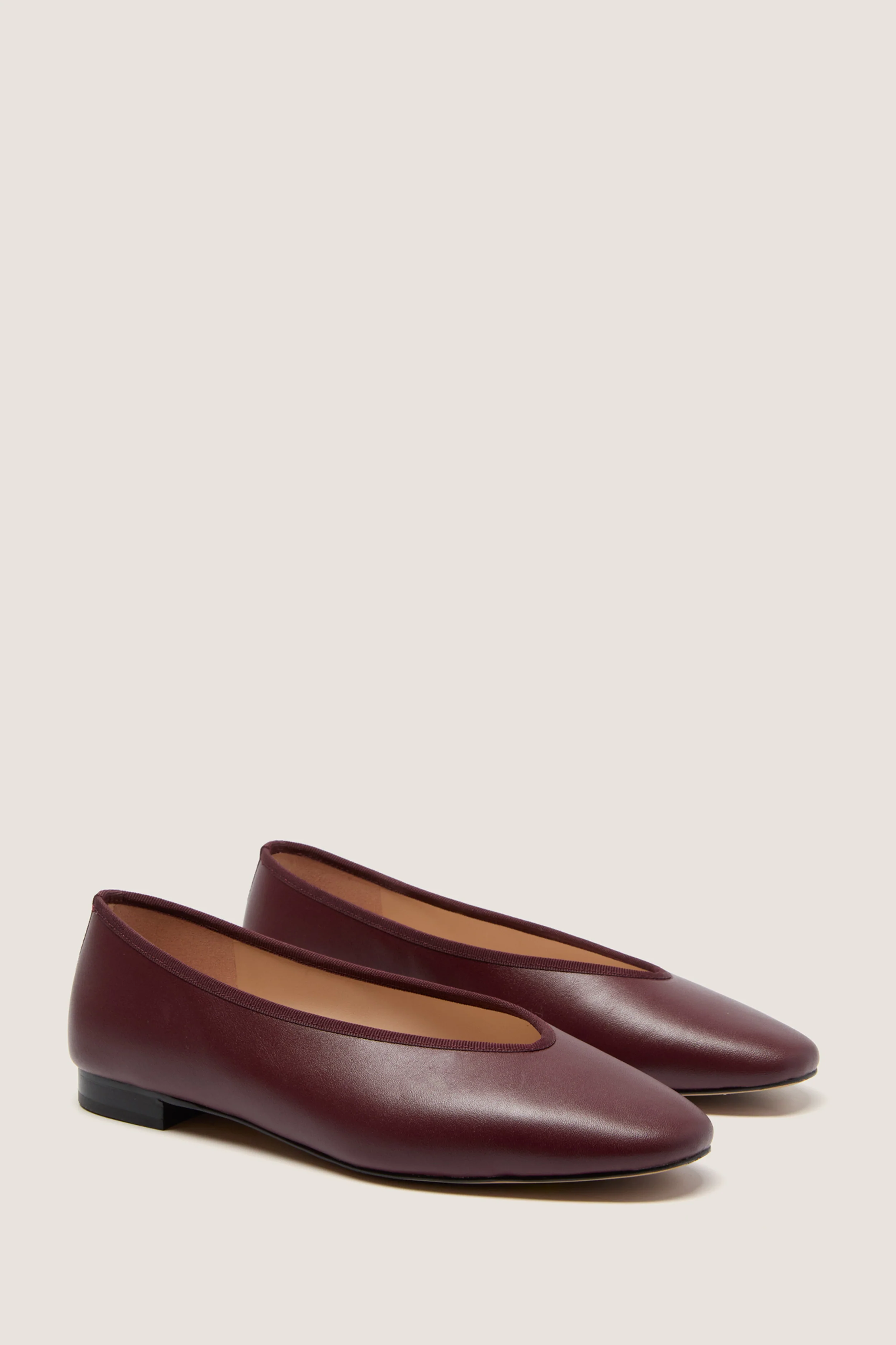 Oxblood Leather Nina Flats - Image 4