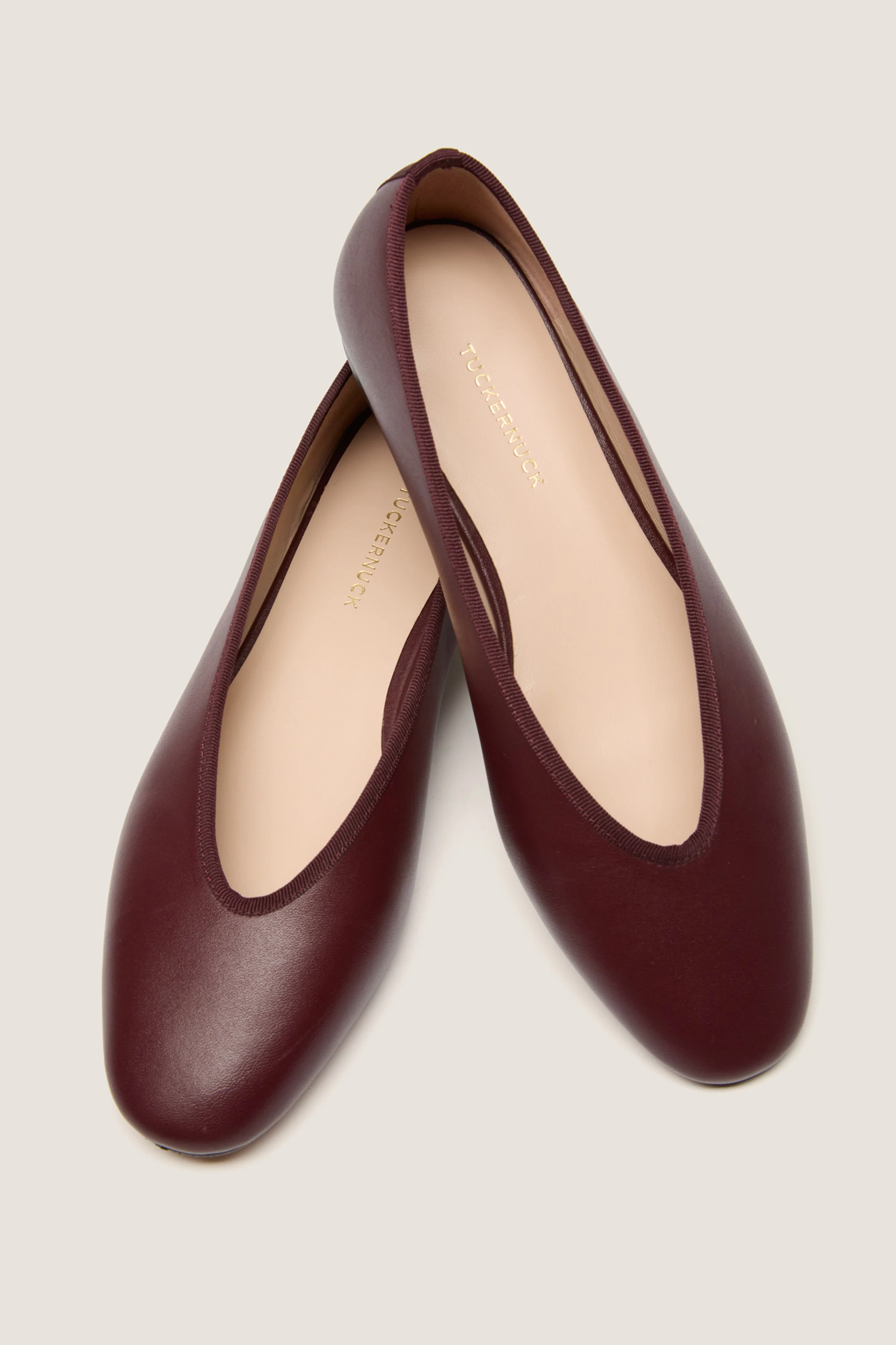 Oxblood Leather Nina Flats - Image 6