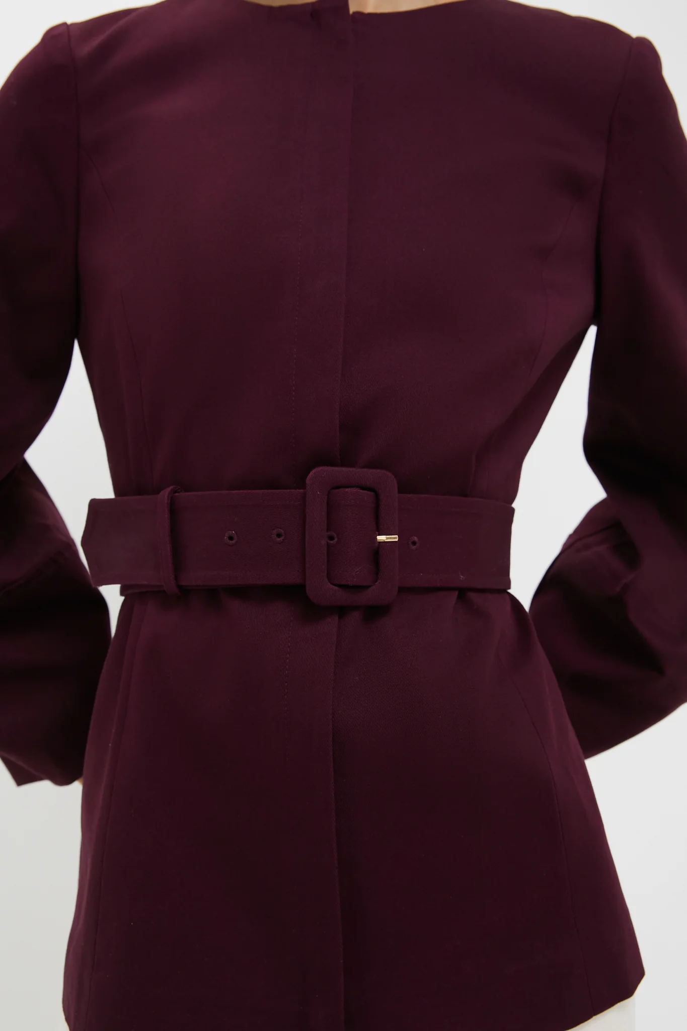 Oxblood Long Sleeve Structured Rhoda Tunic Top - Image 5