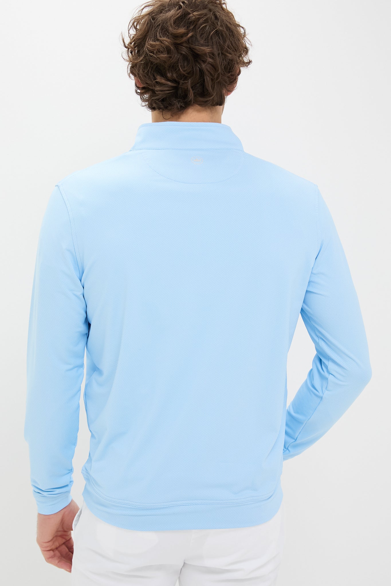 Pale Blue Perth Birdseye Performance Quarter-Zip - Image 4