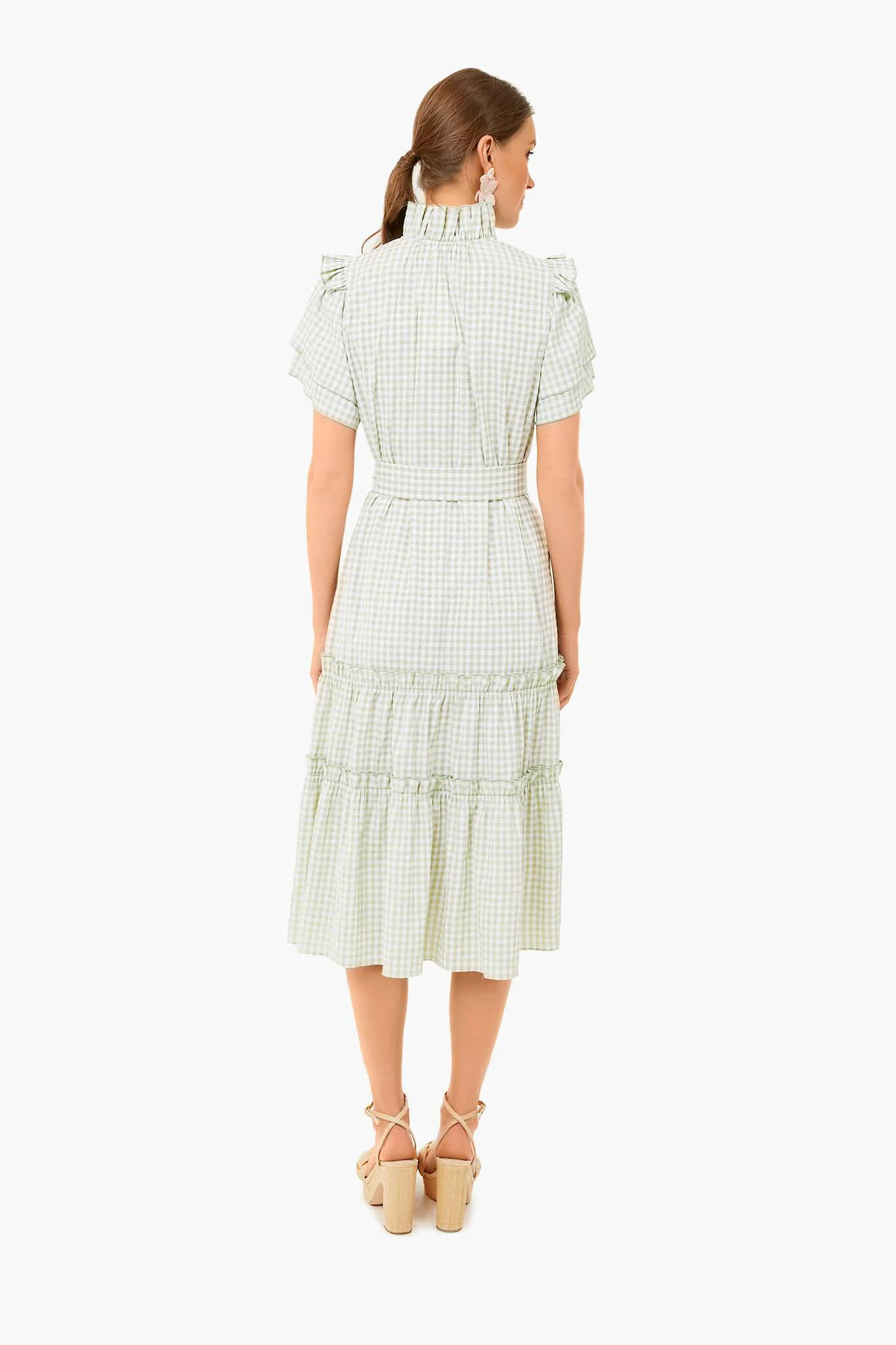 Pale Green Check Matthews Dress - Image 4