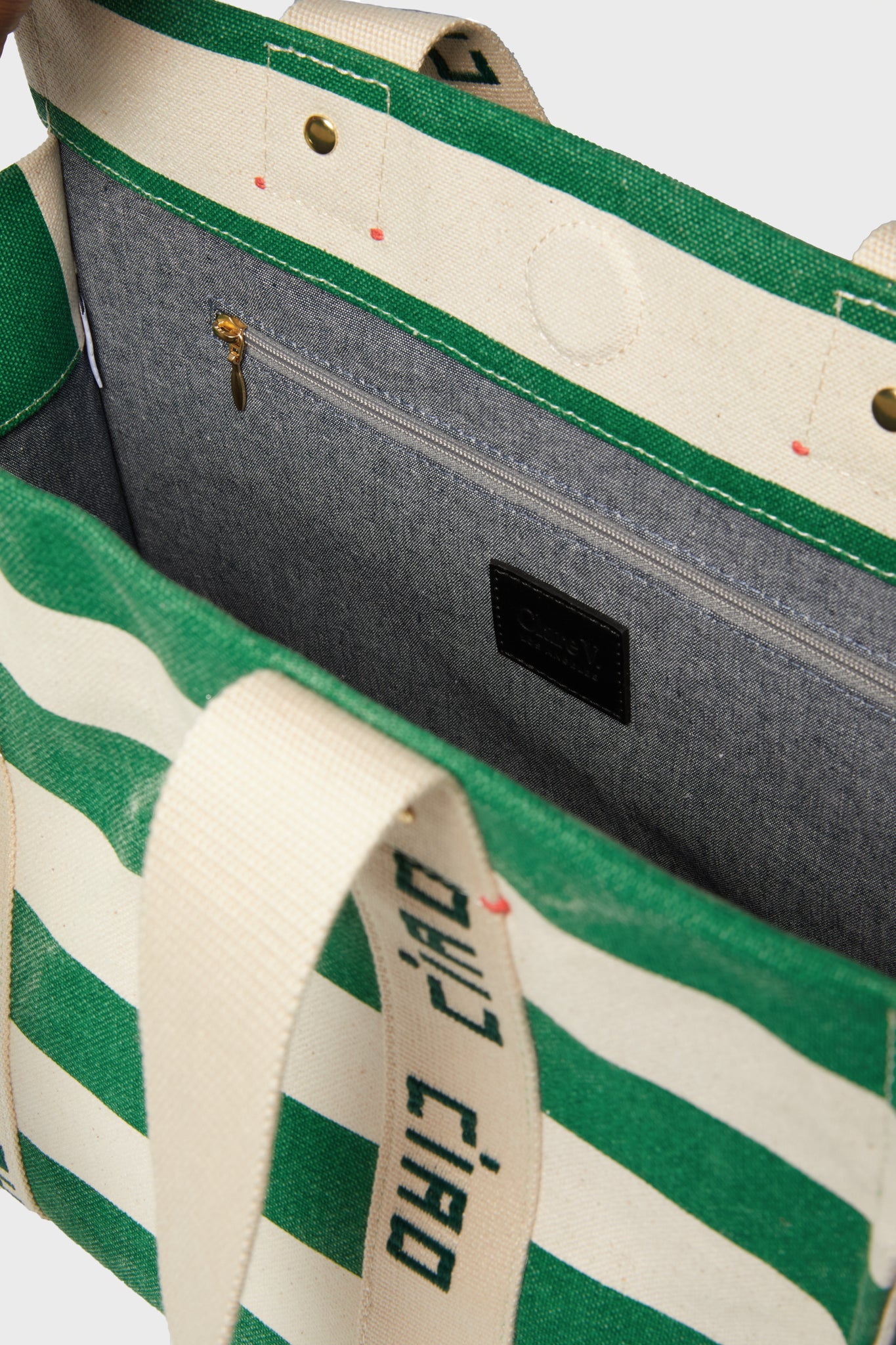 Palm Green and Natural Noemie Tote - Image 3