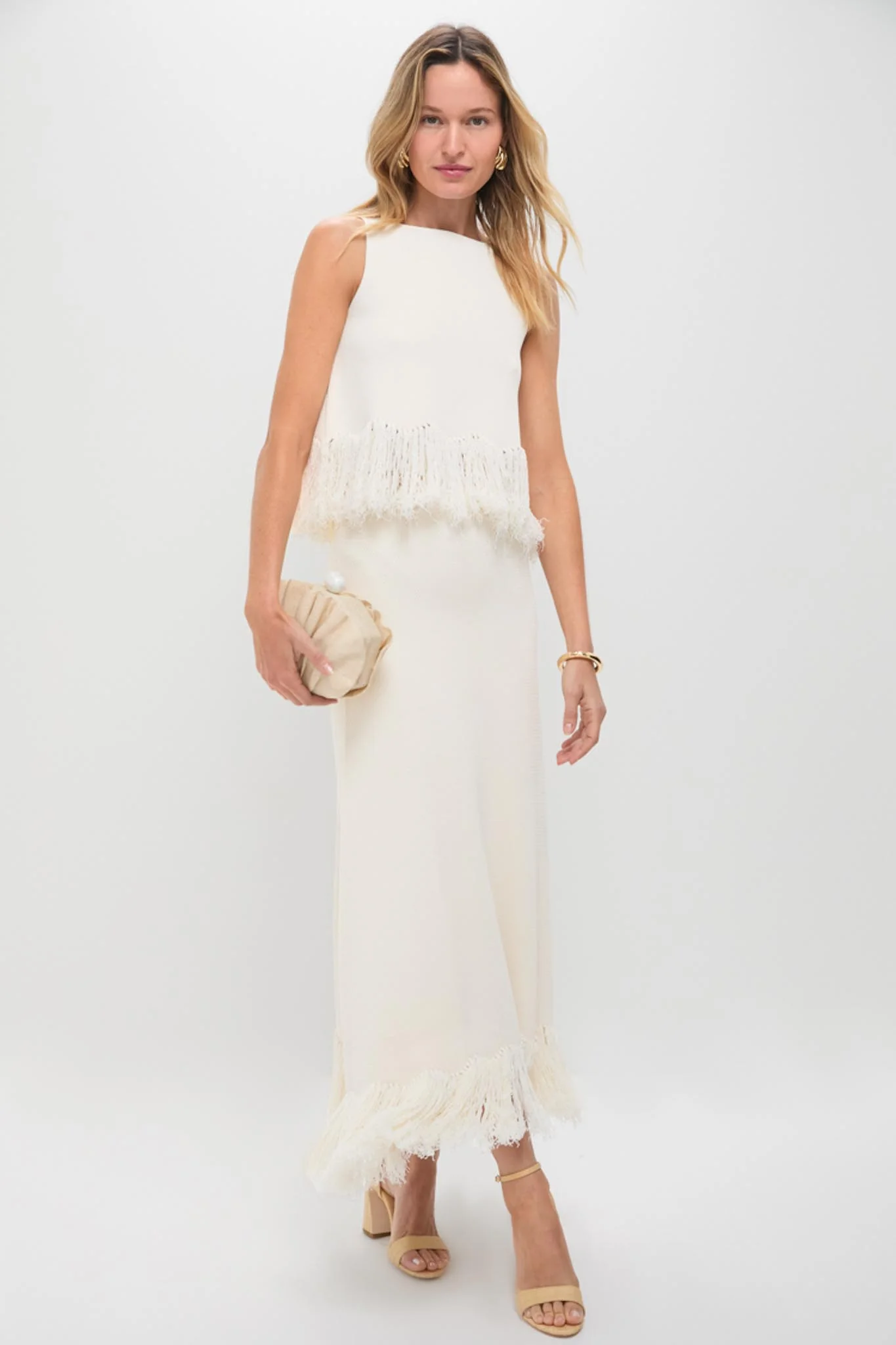Parchment Clarissa Fringe Knit Skirt - Image 2