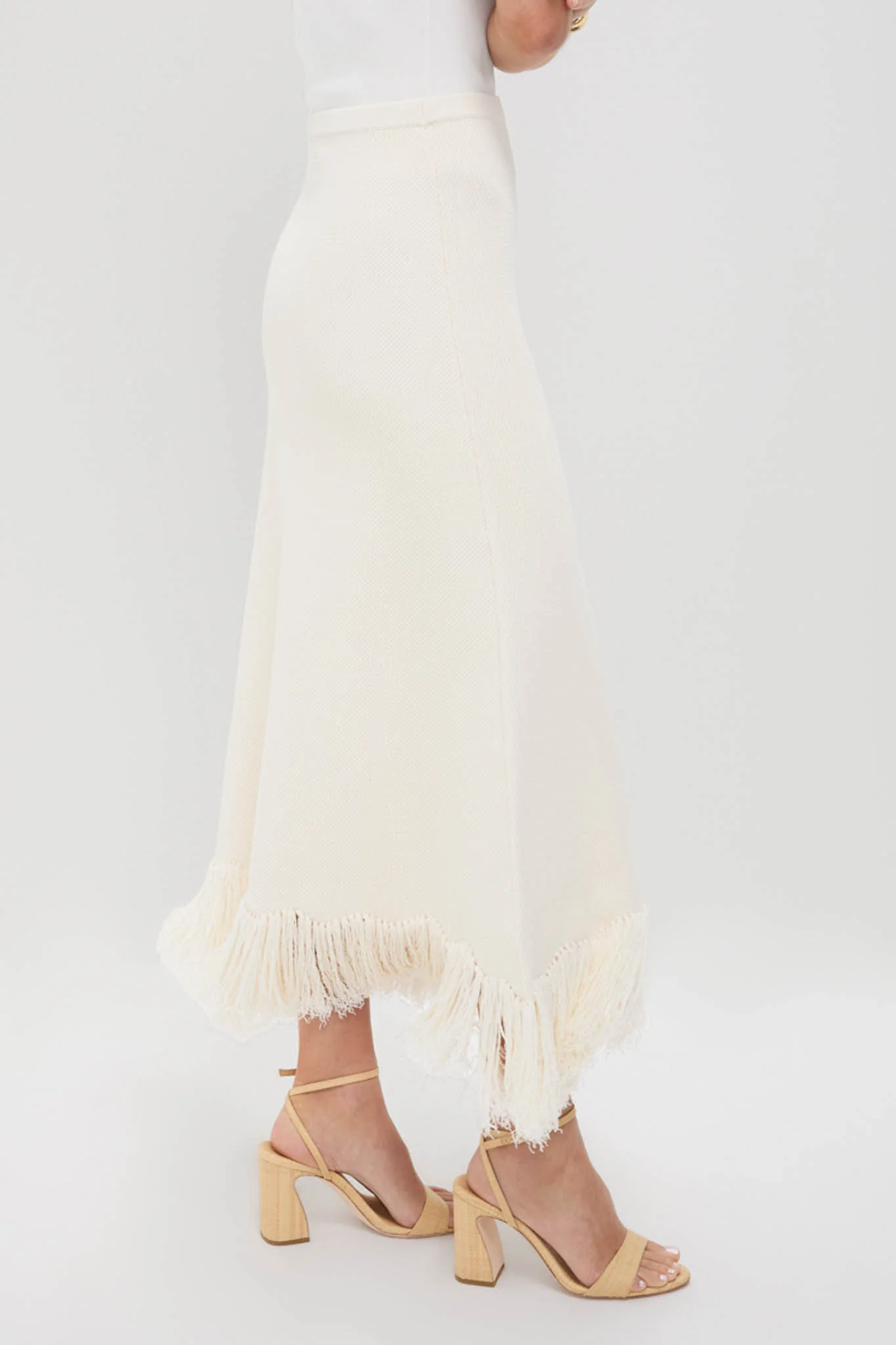 Parchment Clarissa Fringe Knit Skirt - Image 3
