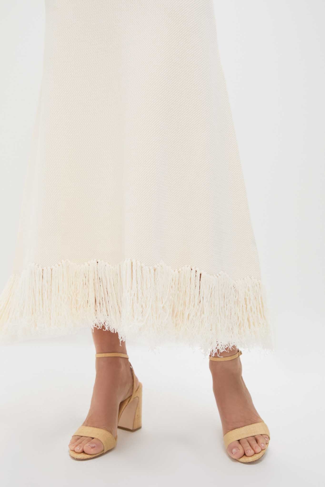 Parchment Clarissa Fringe Knit Skirt - Image 5