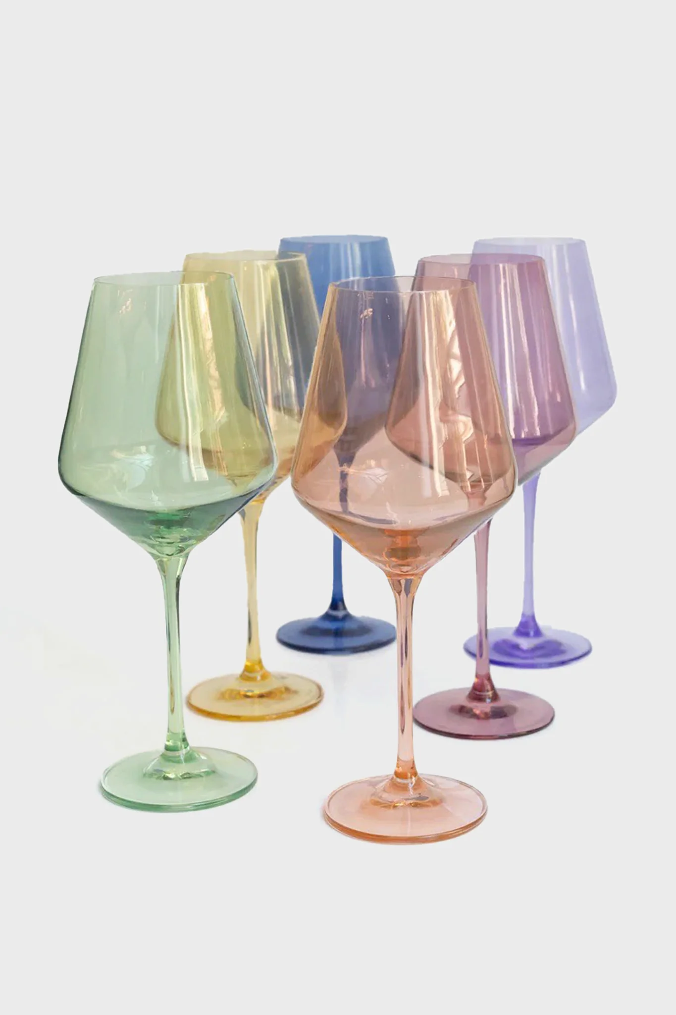 Pastel Mixed Stemmed Glasses Set of 6 - Image 2