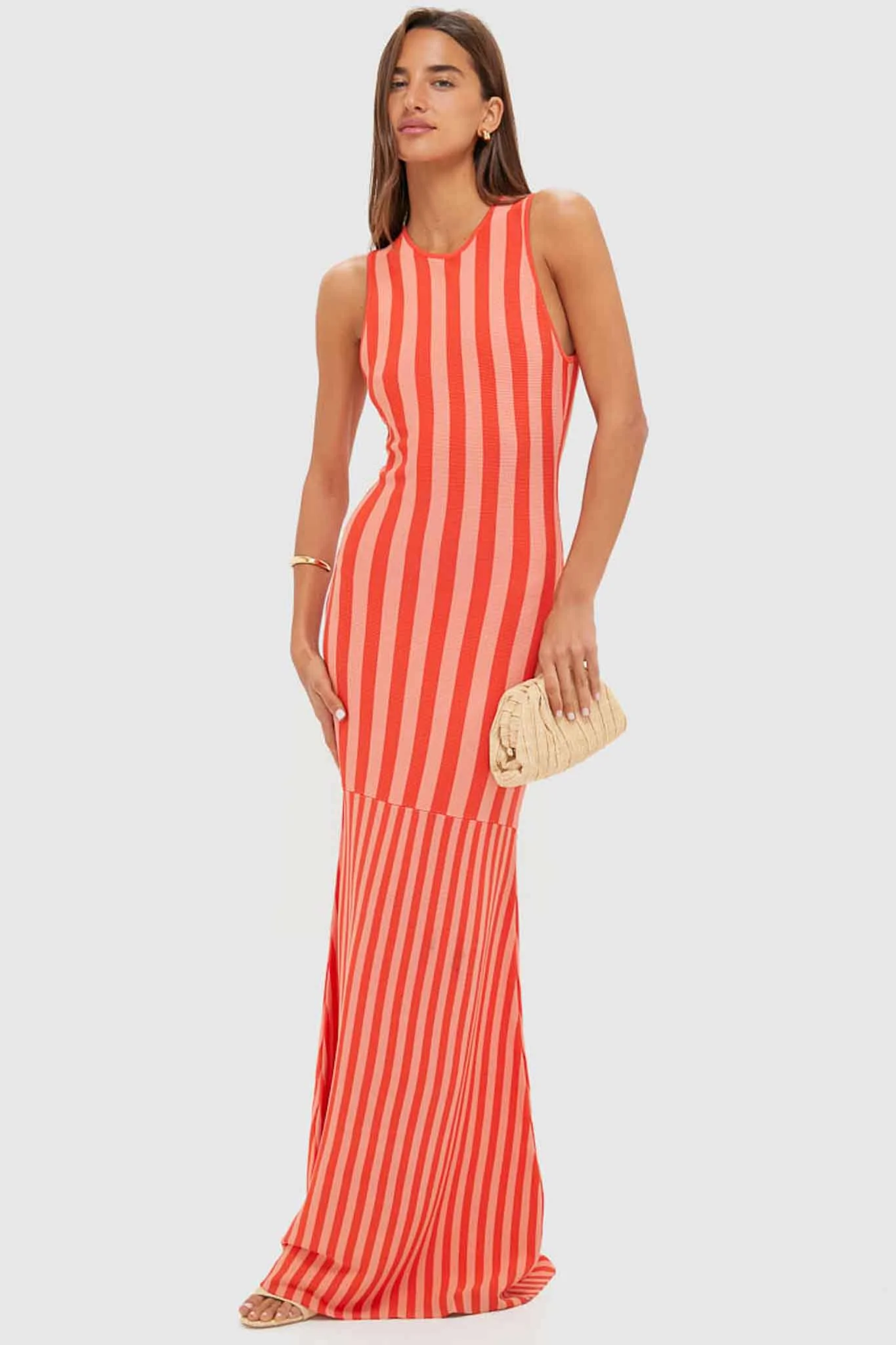 Peachy Keen and Rust Striped Pretra Maxi Dress - Image 2