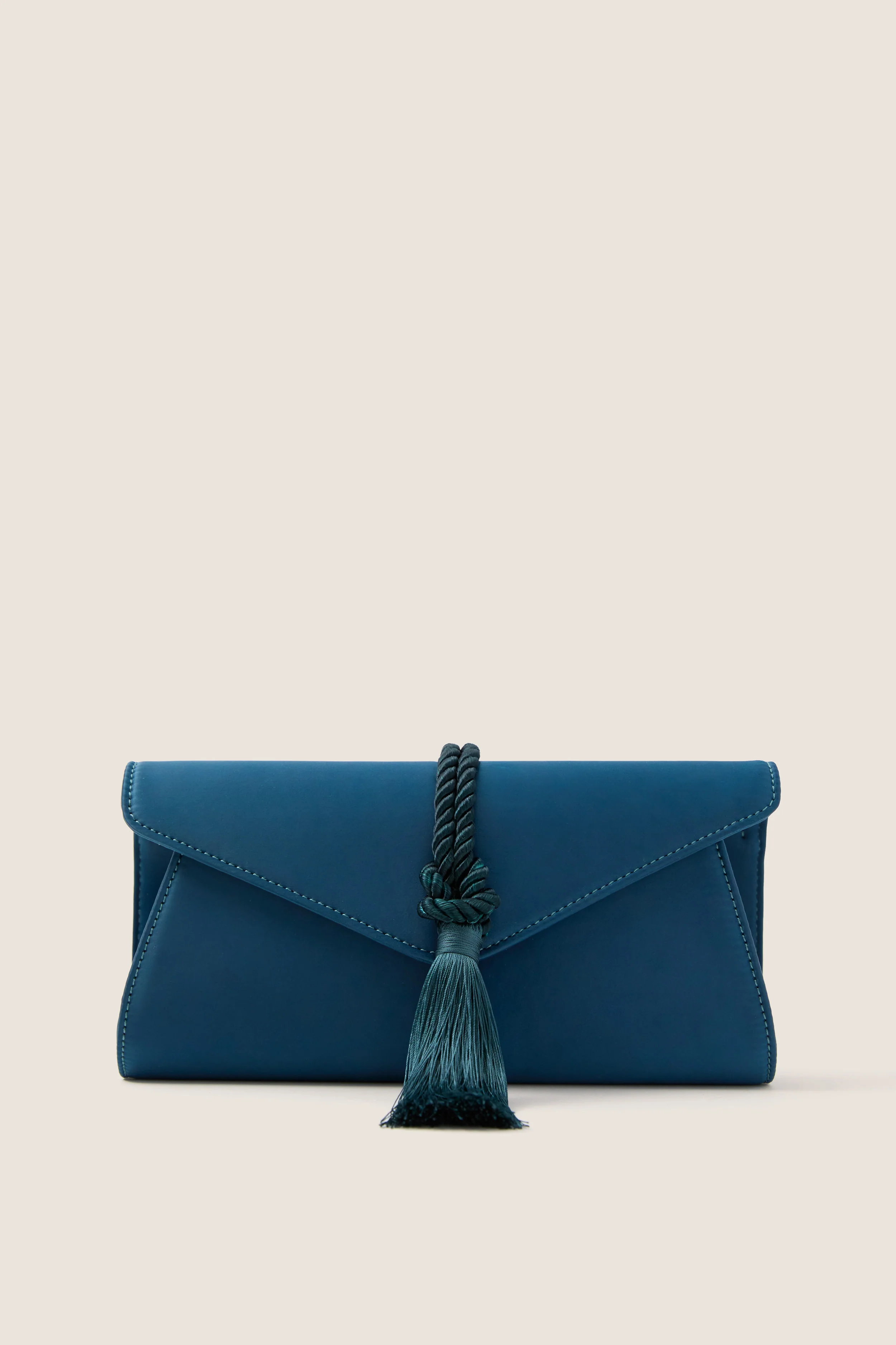 Peacock Blue Satin Gabrielle Clutch