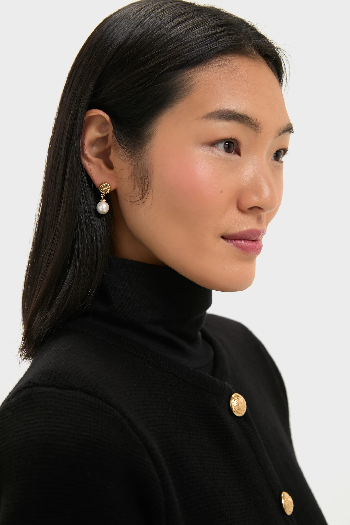 Pearl Berry Drop Stud Earrings - Image 2