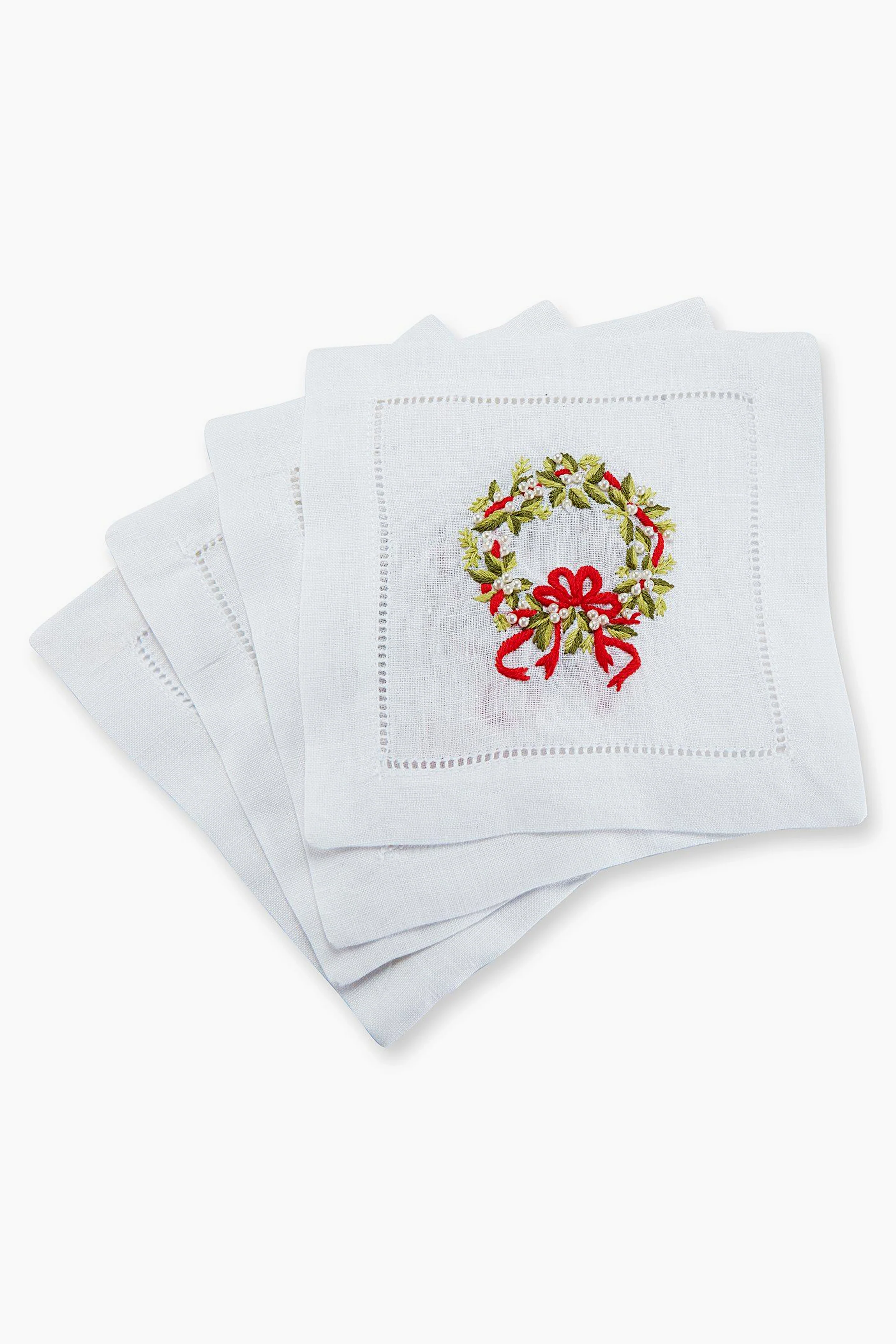 Pearl Wreath Cocktail Napkins - Image 2