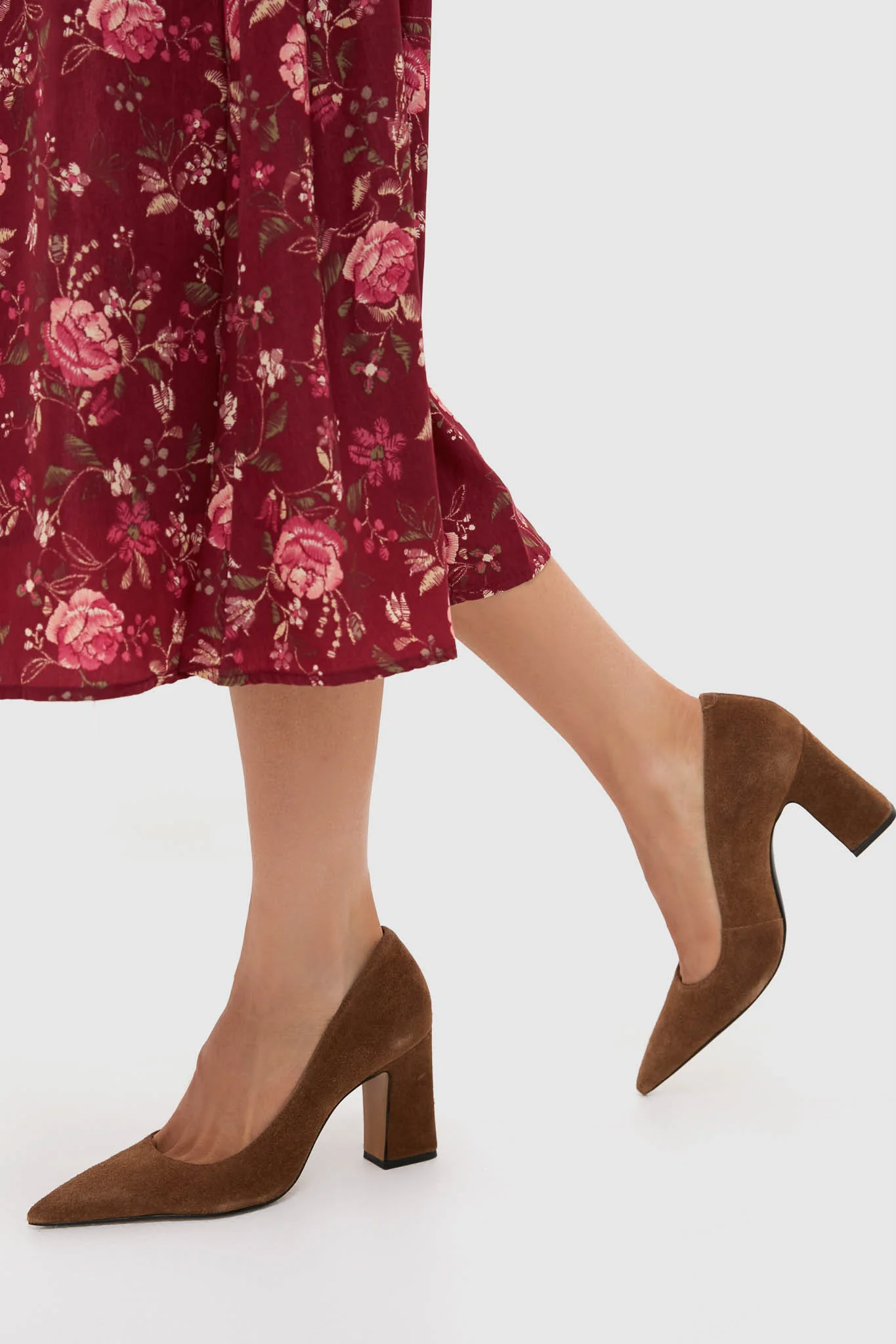Pecan Brown Suede Eleanor Heels - Image 2