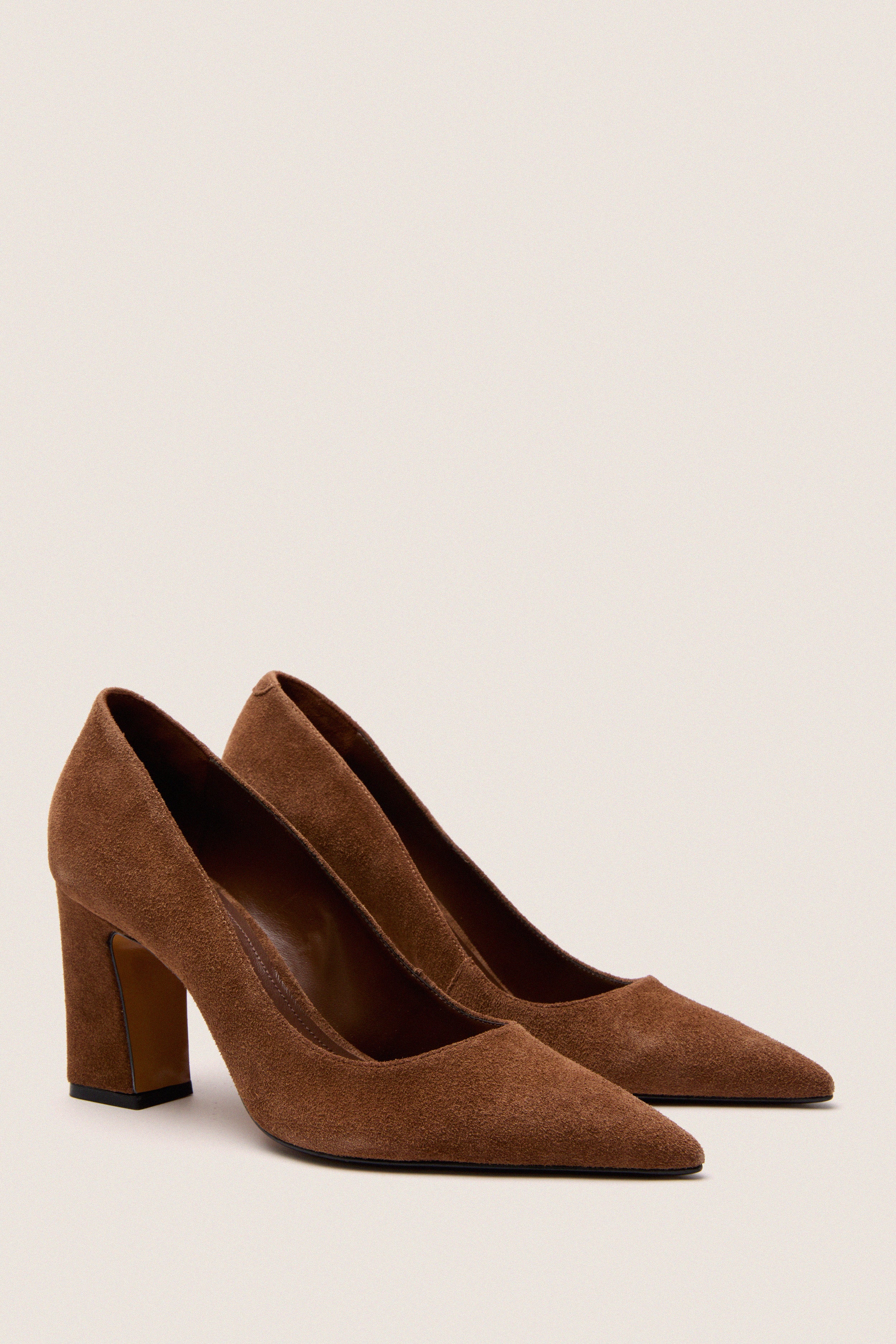 Pecan Brown Suede Eleanor Heels - Image 4