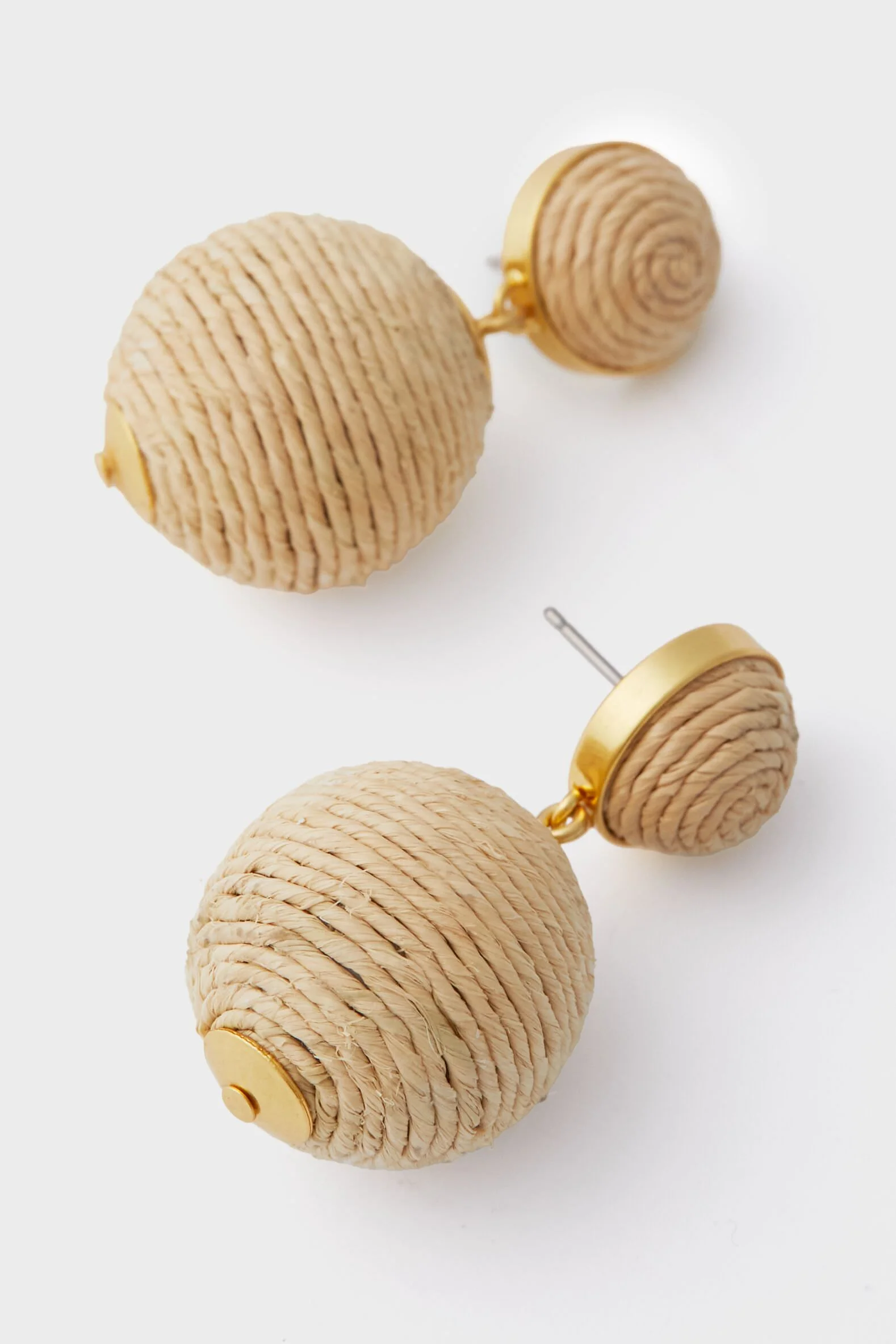 Petite Raffia Lantern Earrings - Image 4