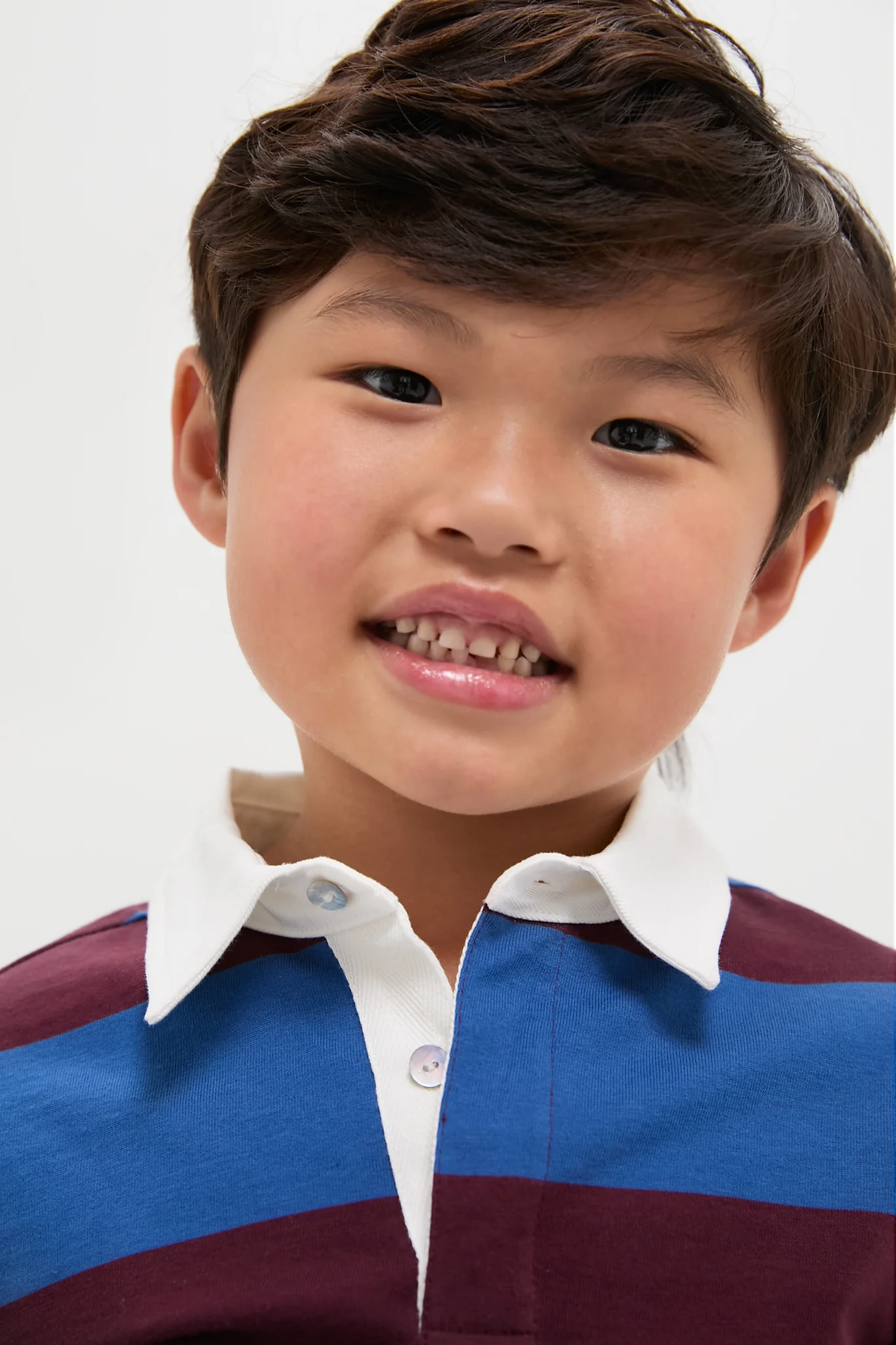 Petrol Blue Stripe Tijo Long Sleeve Boy Rugby Shirt - Image 4
