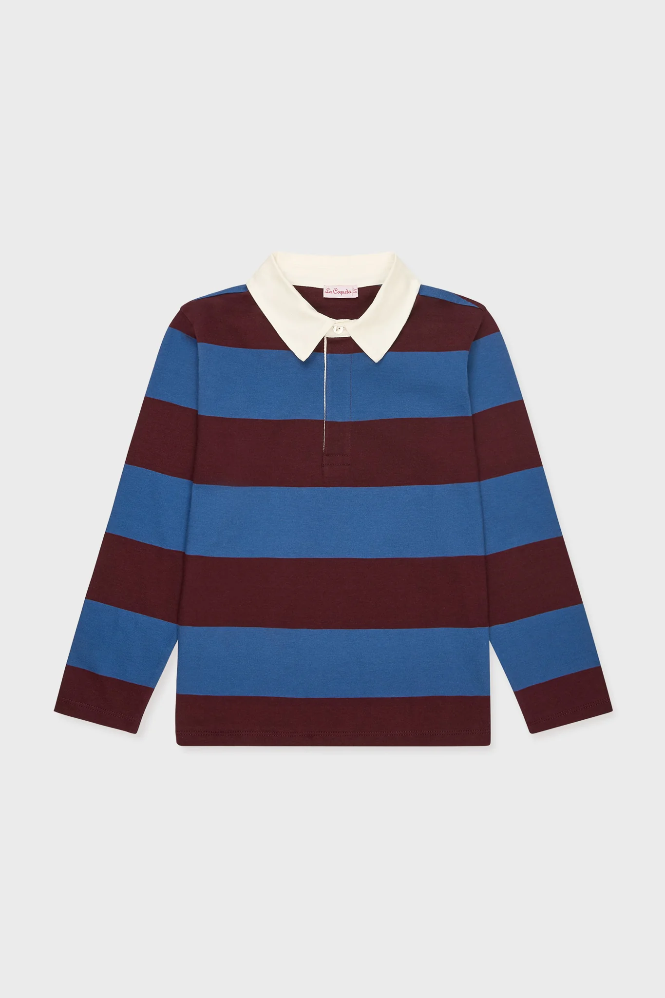 Petrol Blue Stripe Tijo Long Sleeve Boy Rugby Shirt - Image 5