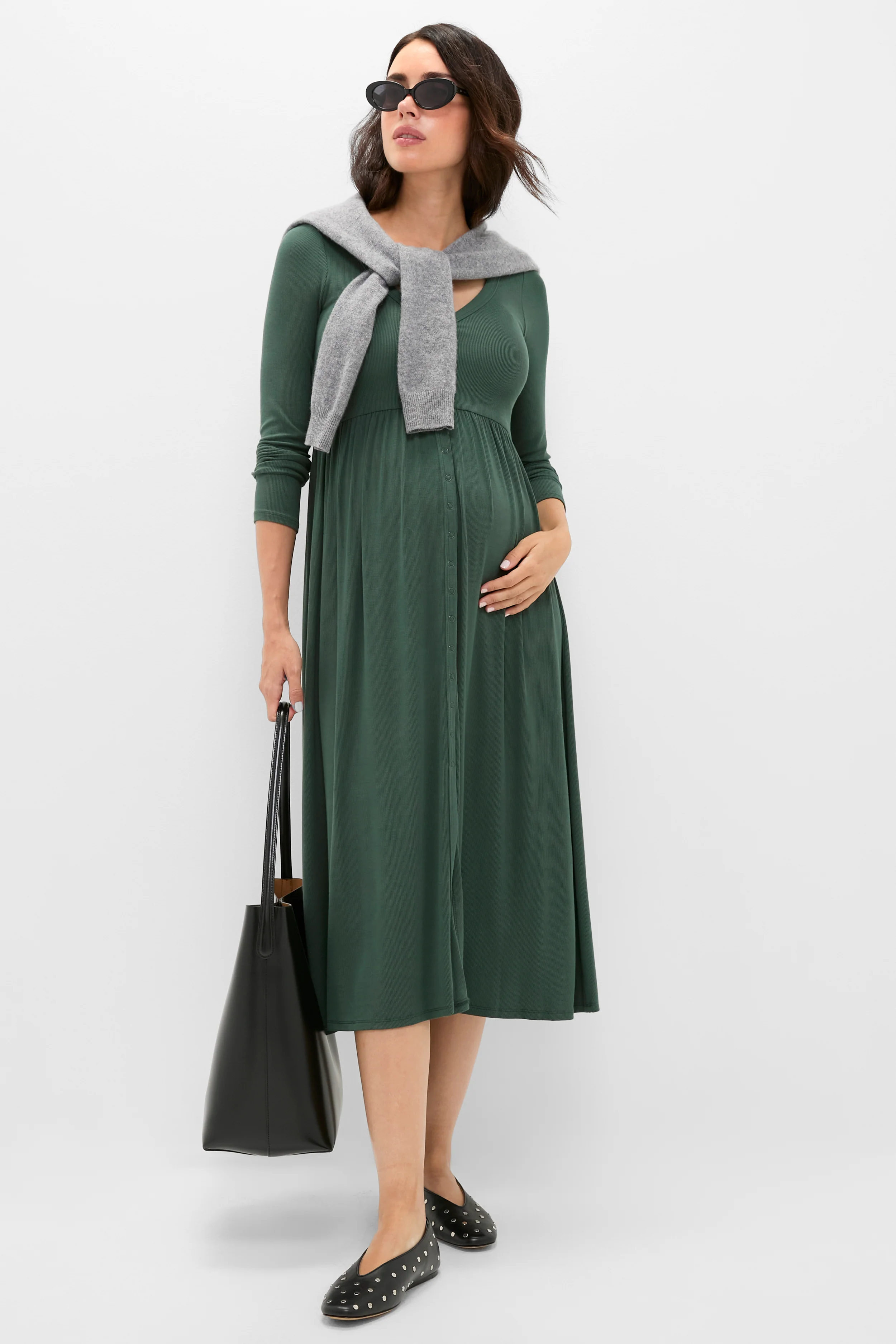 Pine Softest Rib Nursing Dress - Image 2