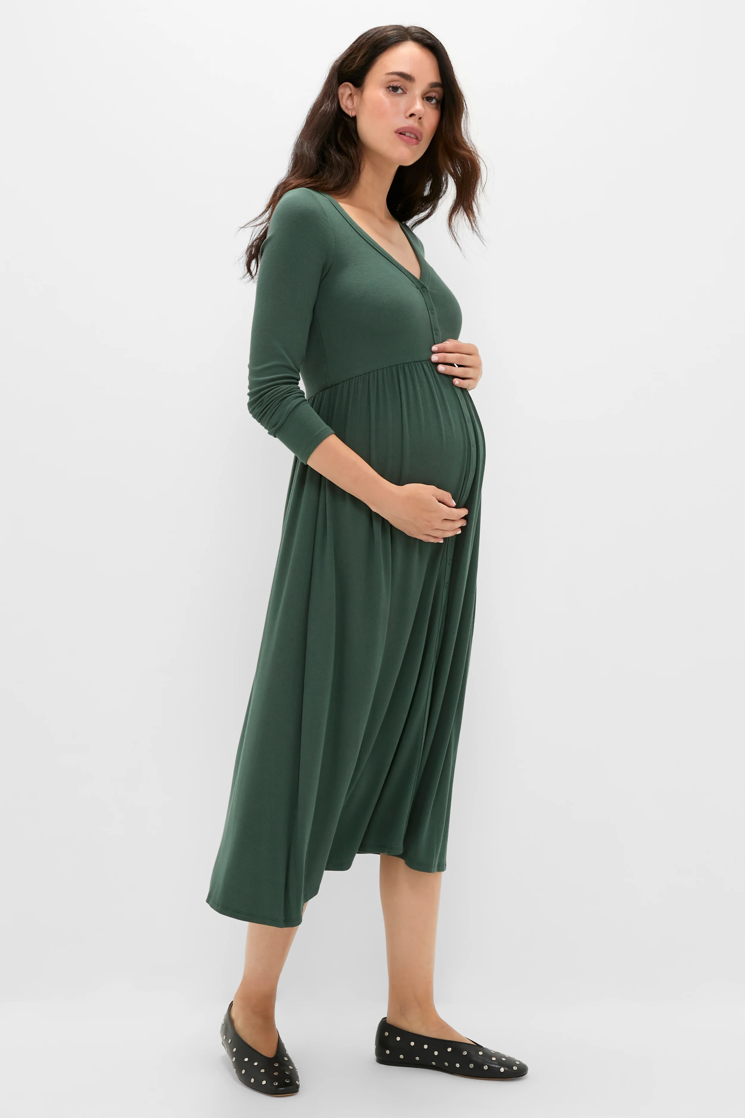 Pine Softest Rib Nursing Dress - Image 3
