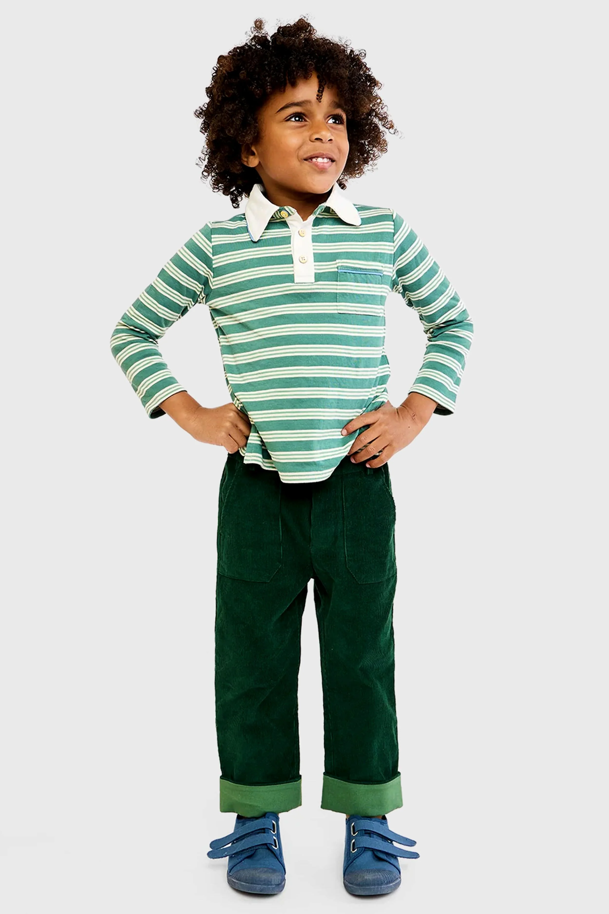 Pine Twin Stripe Parker Polo - Image 2