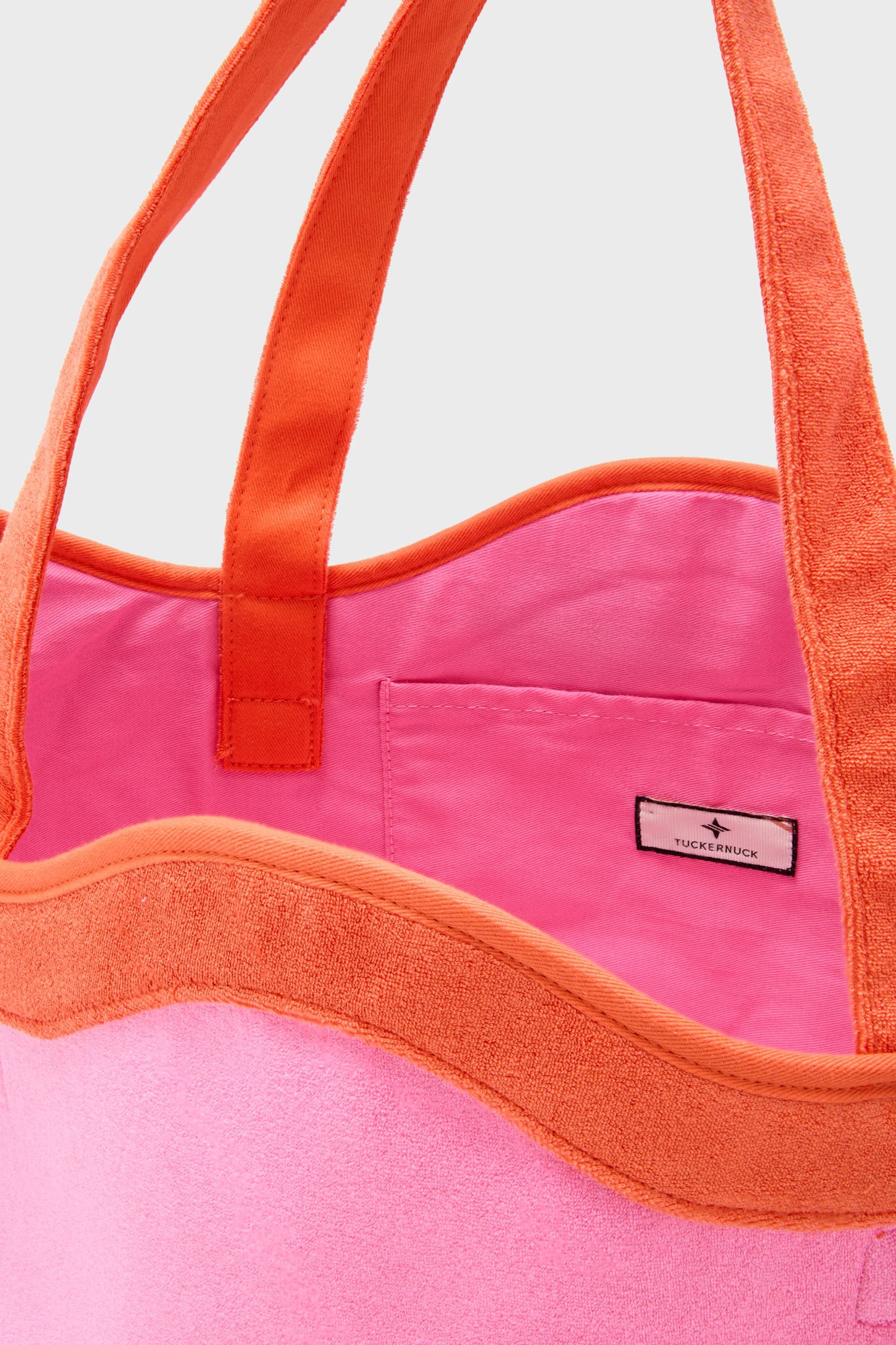 Pink and Tangerine Terrycloth August Tote - Image 6