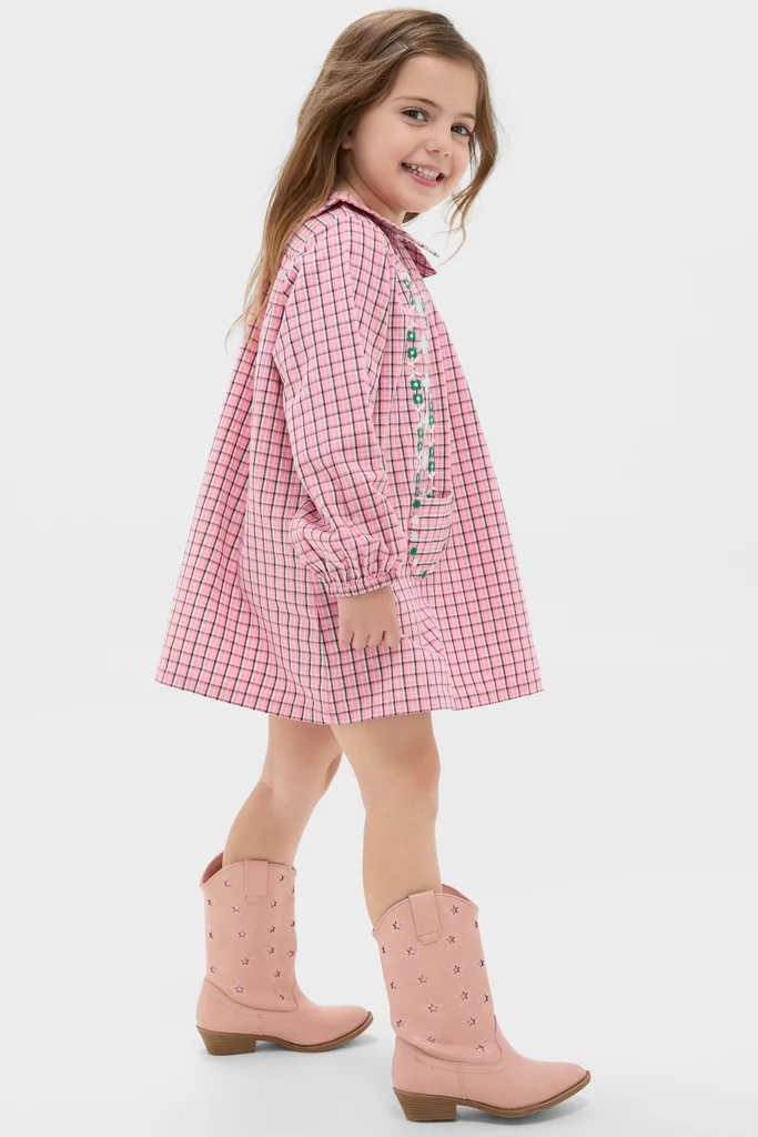 Pink Check Gatsby Dress - Image 4