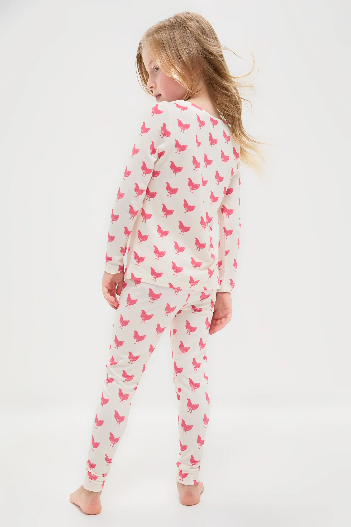 Pink Chickens Kids Bamboo Pj Set - Image 3