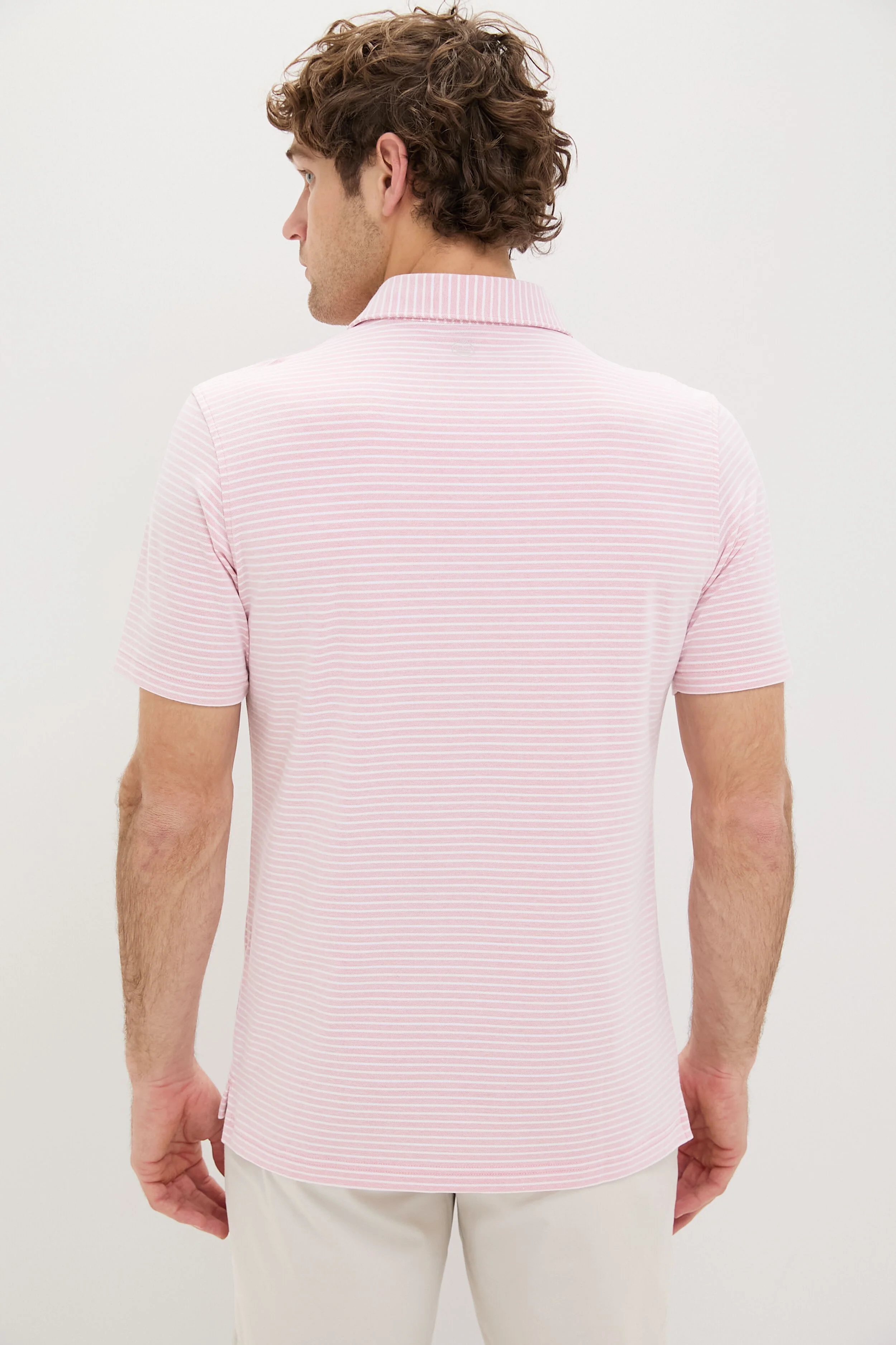 Pink Crepe Albatross Cotton Blend Pique Polo - Image 5