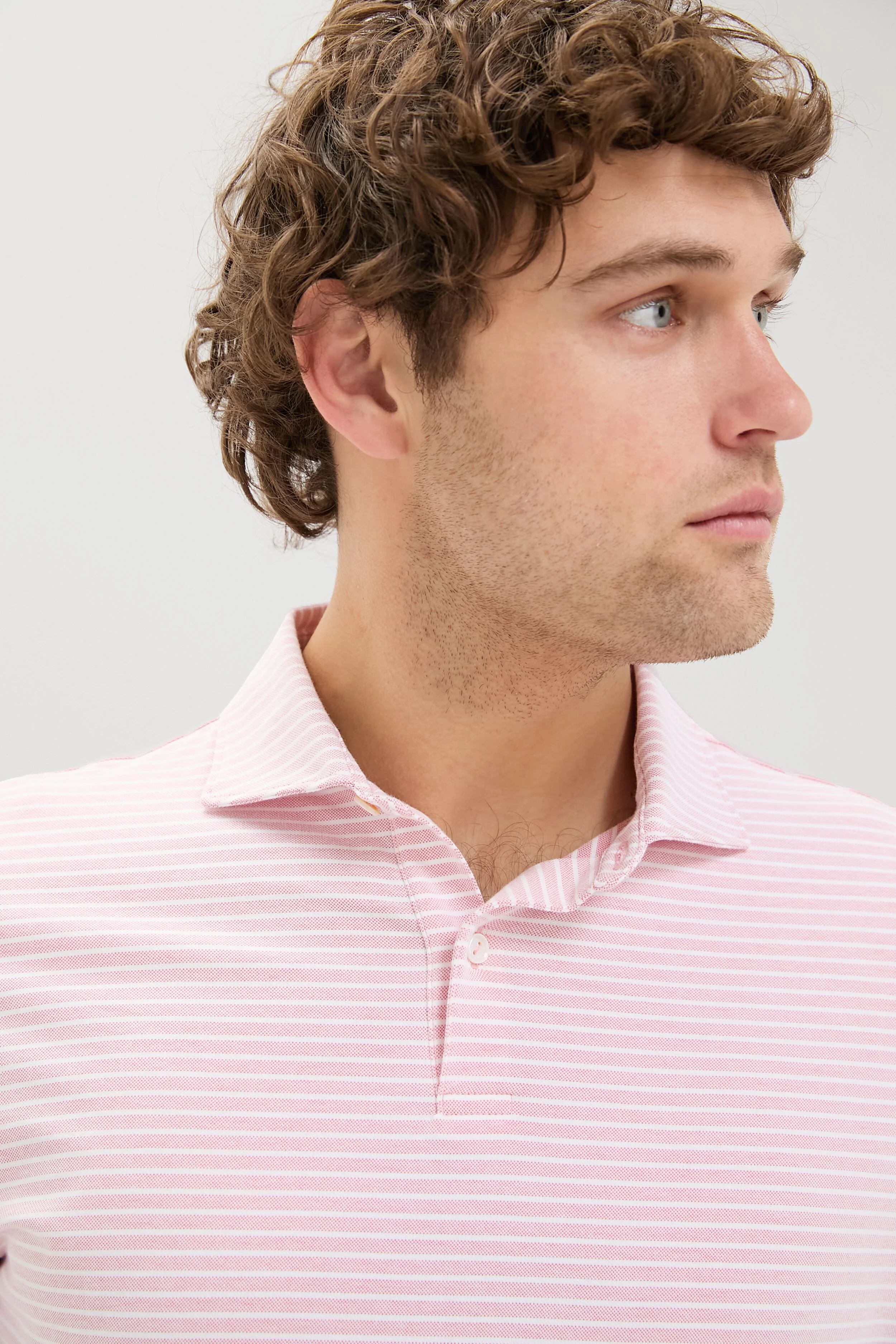 Pink Crepe Albatross Cotton Blend Pique Polo - Image 6