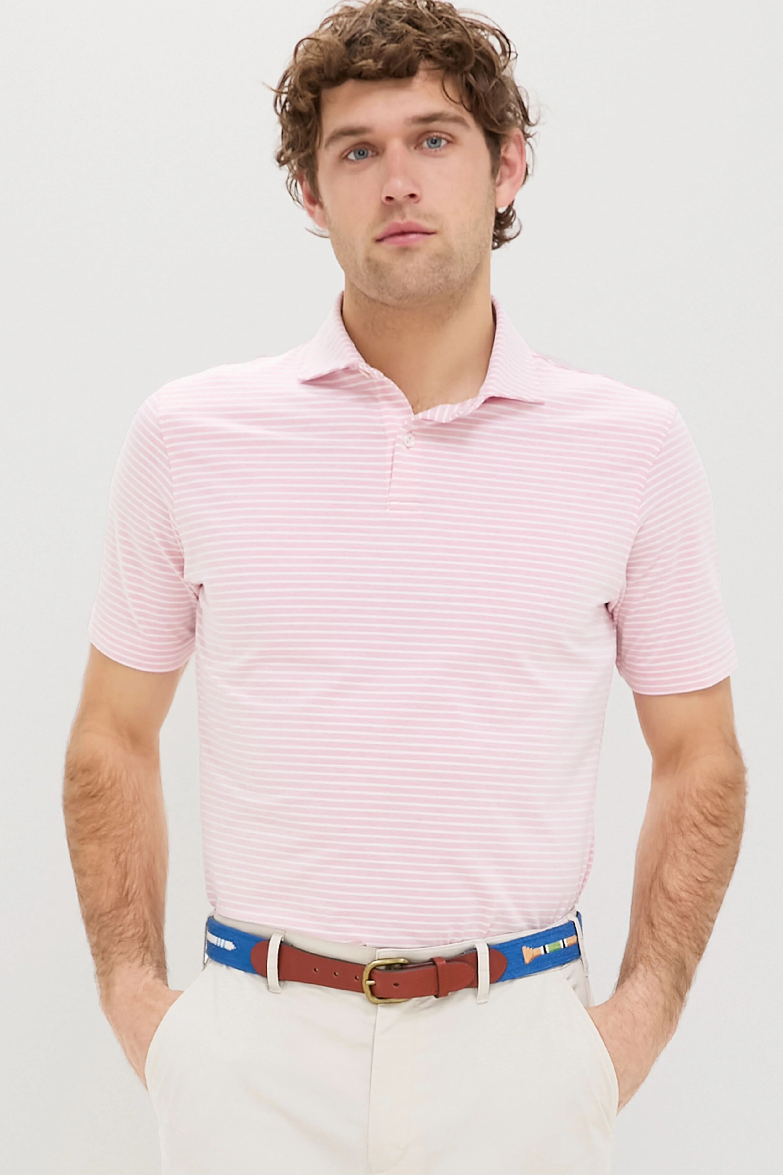 Pink Crepe Albatross Cotton Blend Pique Polo - Image 7