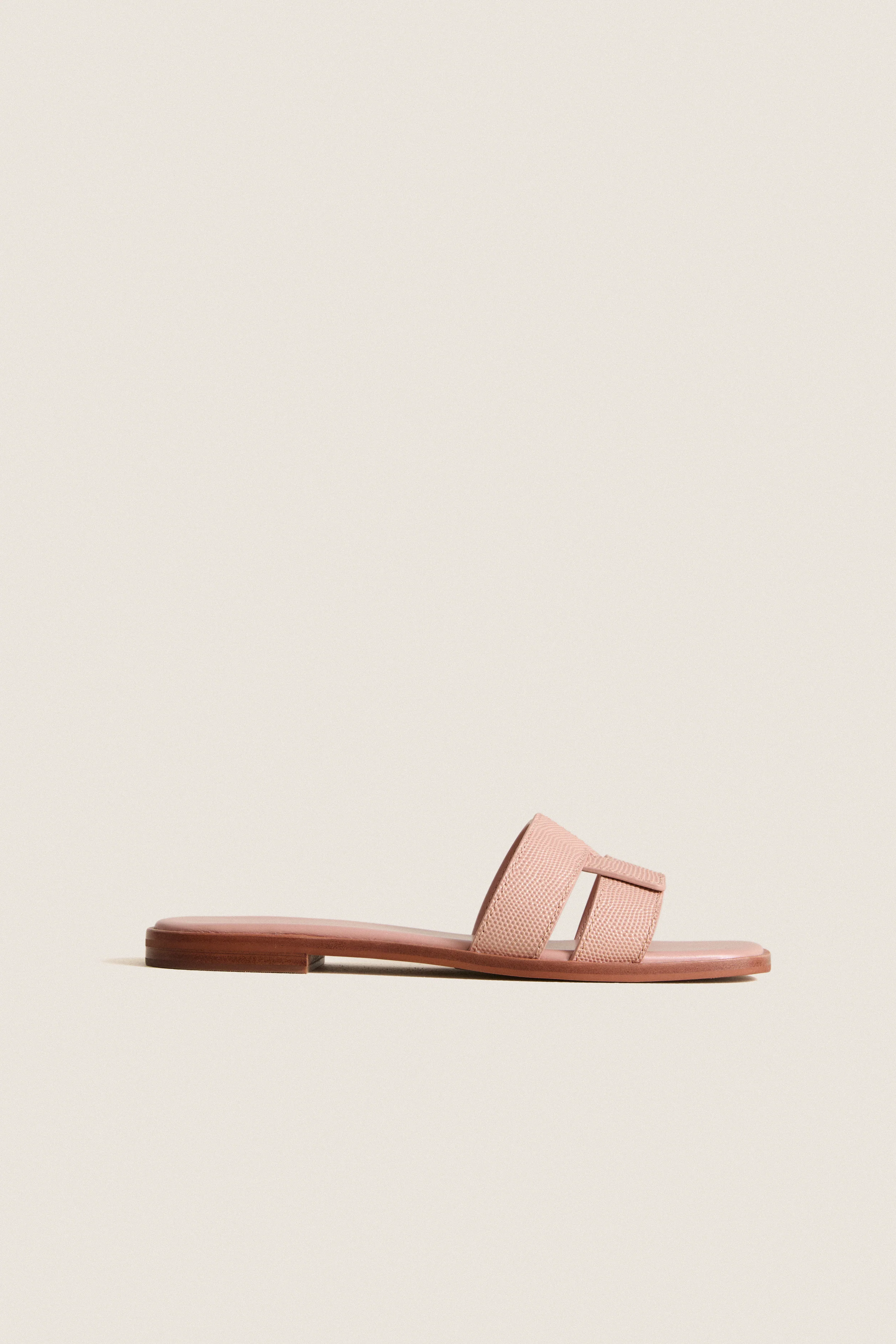 Pink Embossed Leather Muse Sandals - Image 6