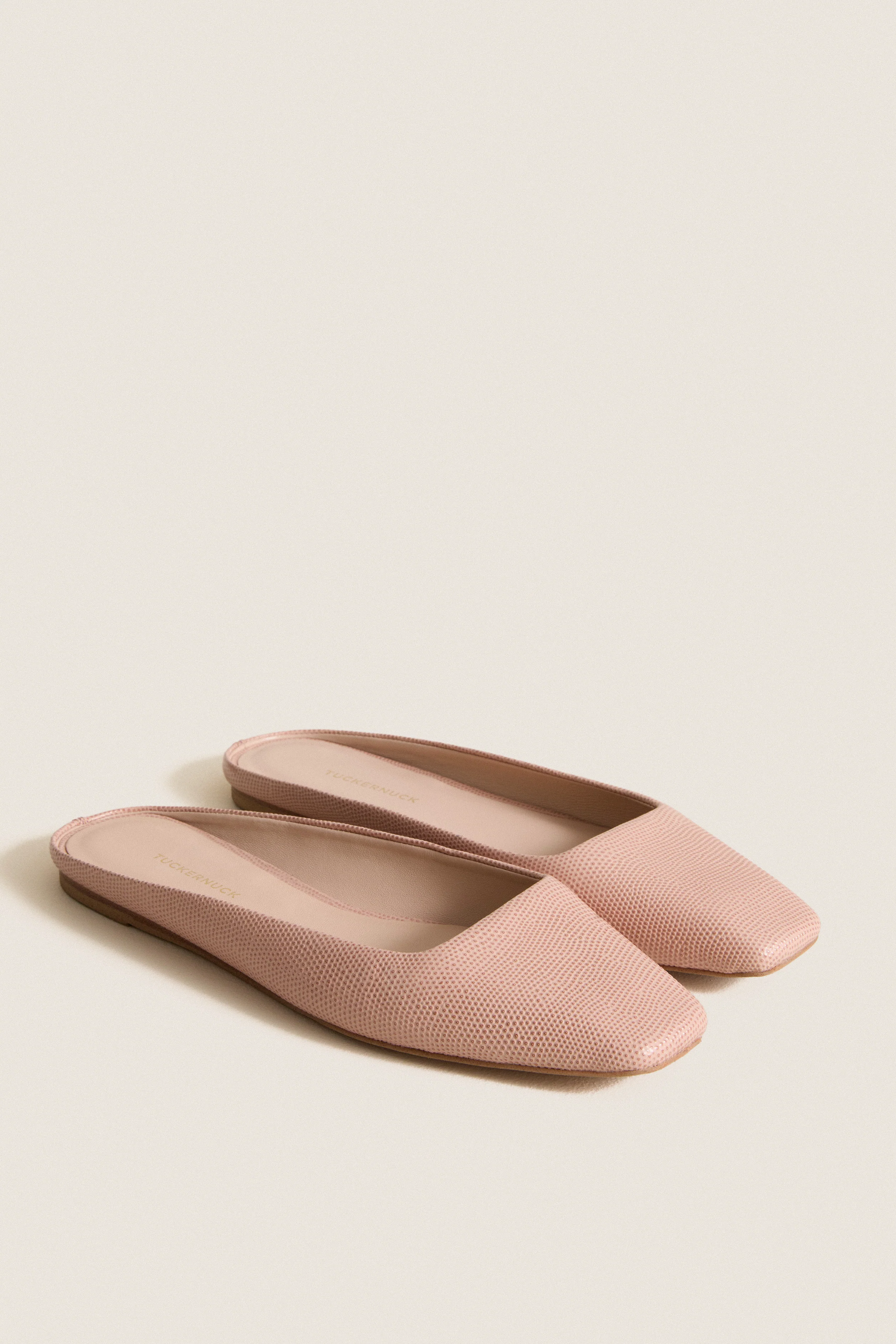 Pink Embossed Leather Nilli Flats - Image 4