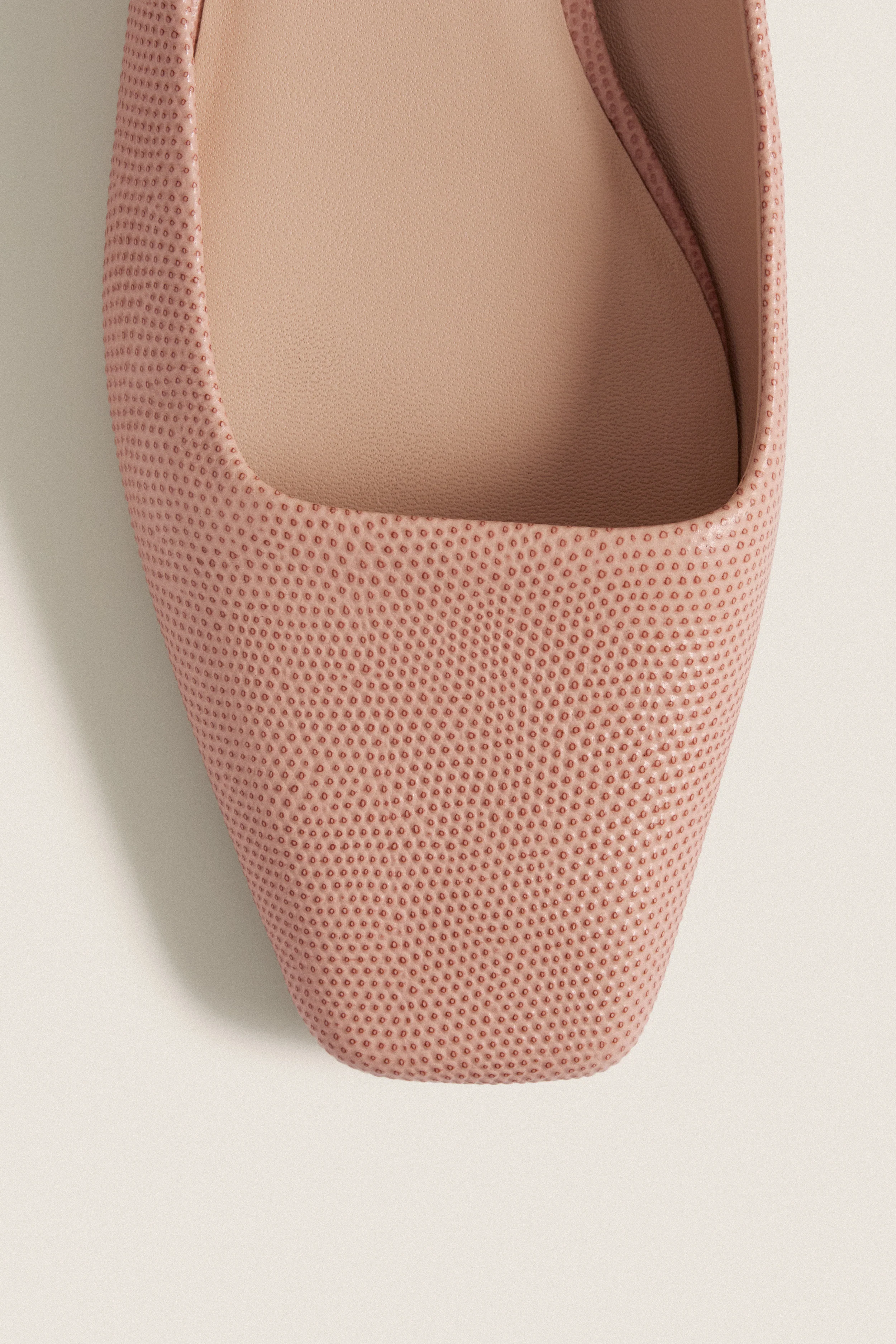 Pink Embossed Leather Nilli Flats - Image 6