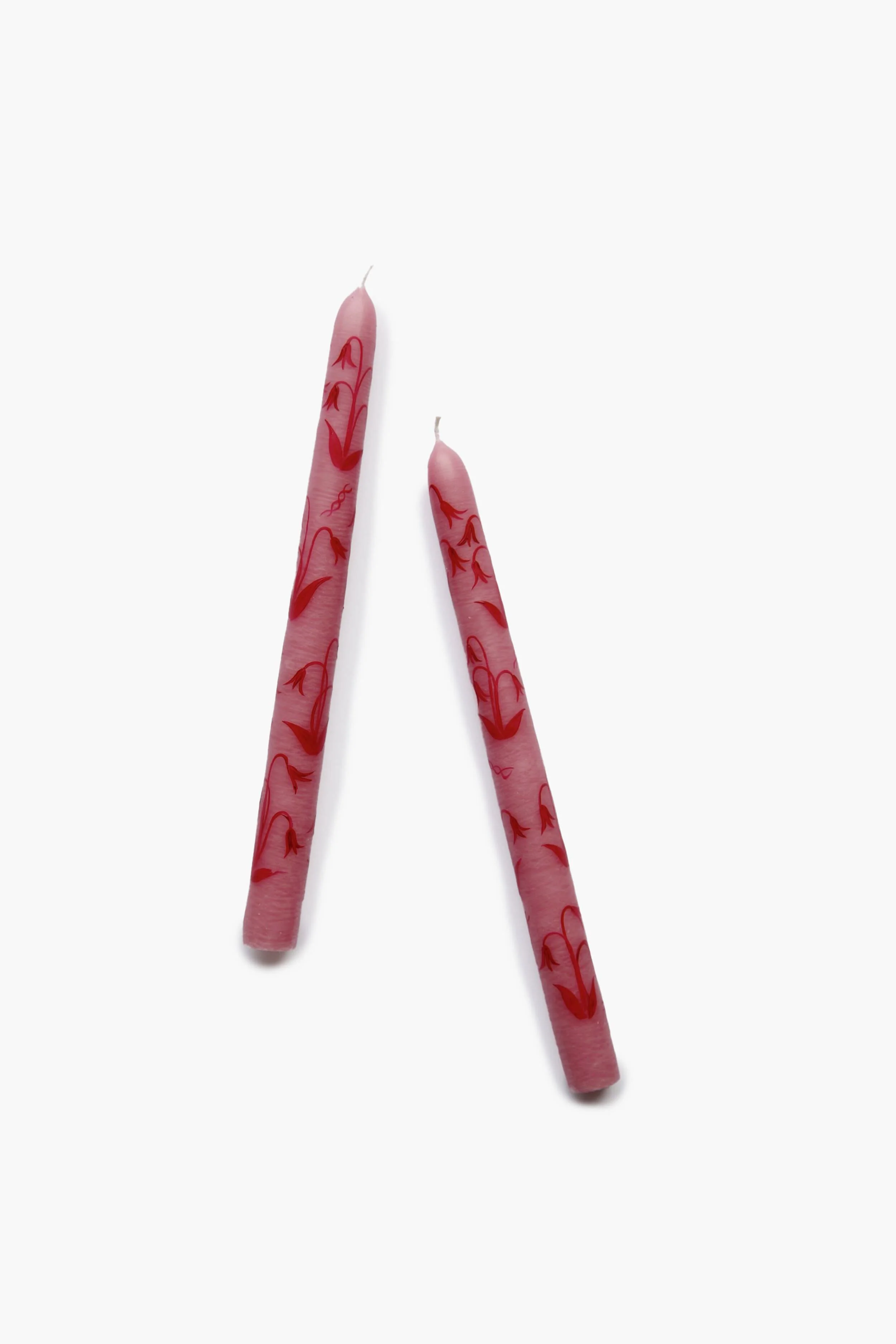 Pink Lily of the Valley Hand Painted Taper Candles (Set of 2) - Image 3