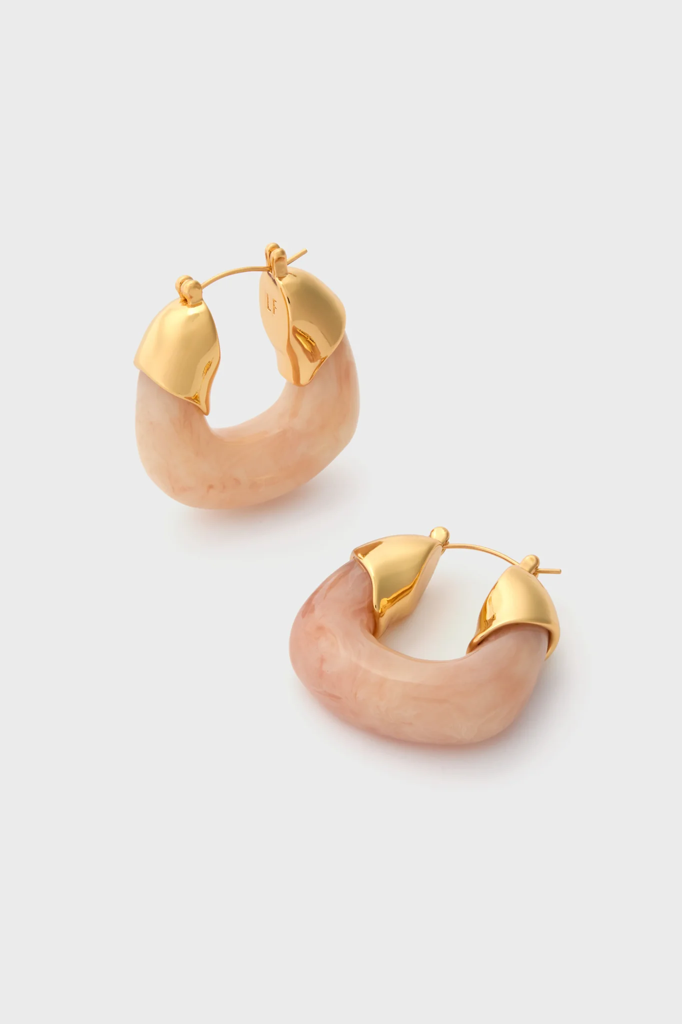 Pink Marble Organic Hoops - Image 4