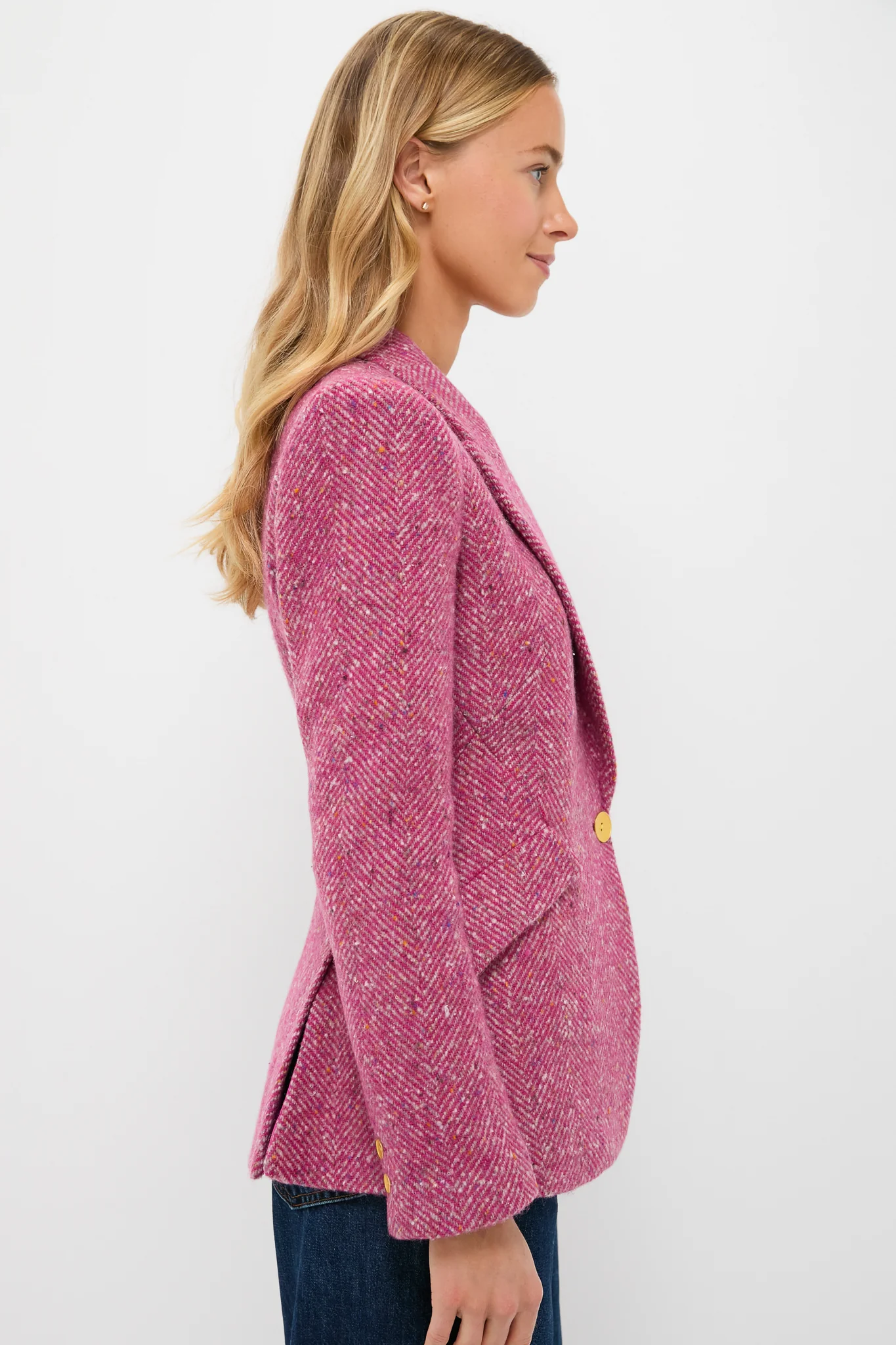 Pink Multi Herringbone Chamberlain Blazer - Image 3