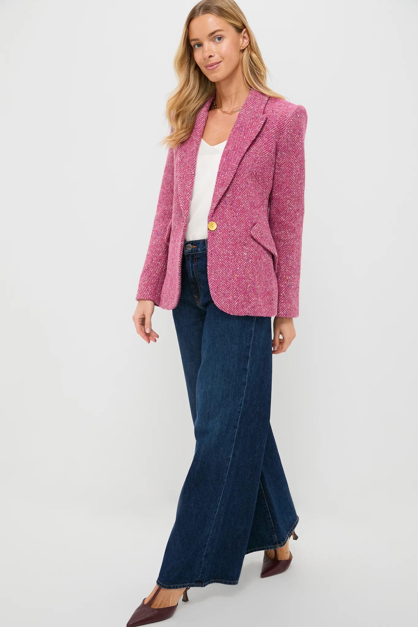 Pink Multi Herringbone Chamberlain Blazer - Image 6