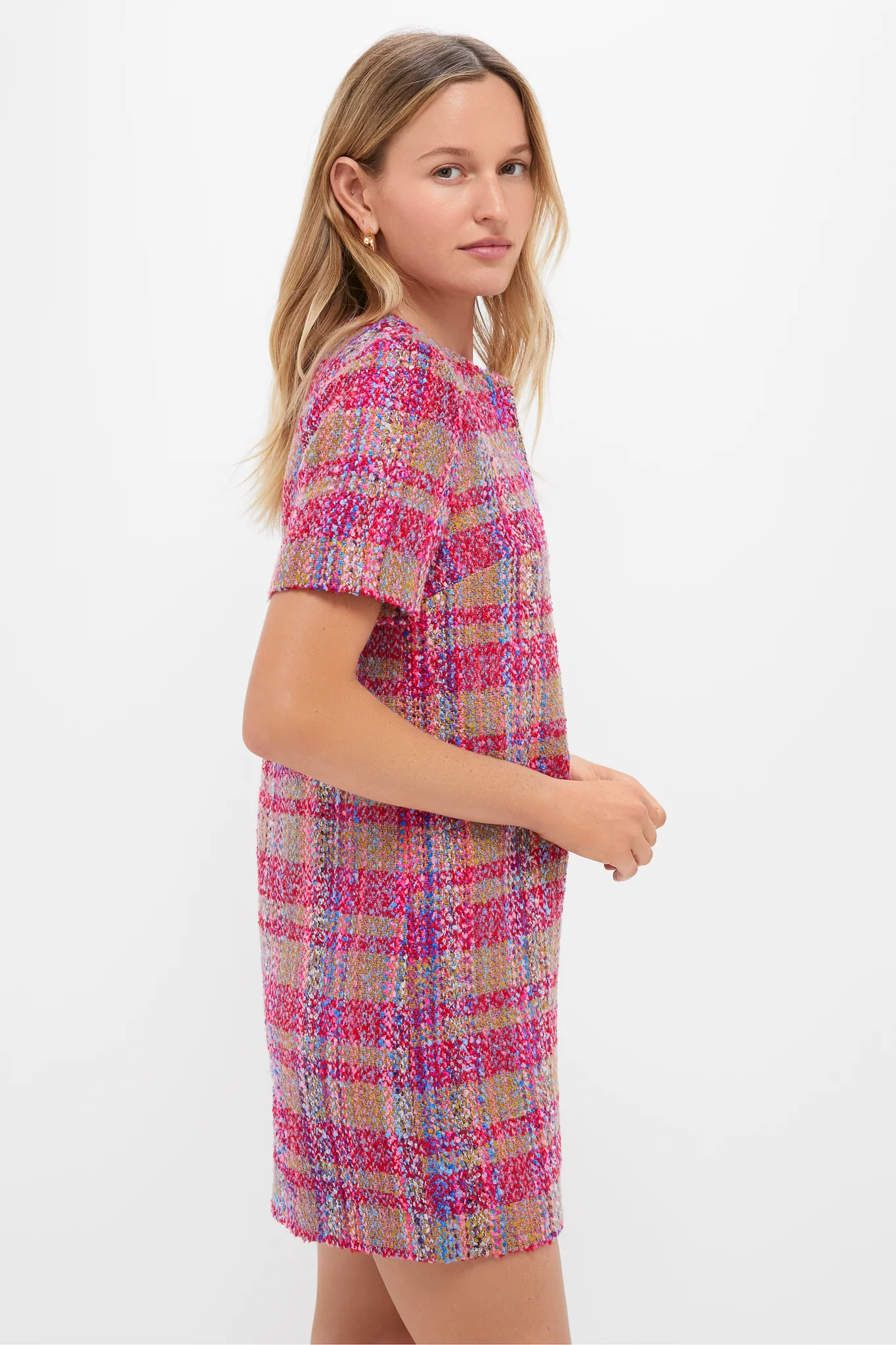 Pink Multi Tweed Eadie Mini Dress - Image 3
