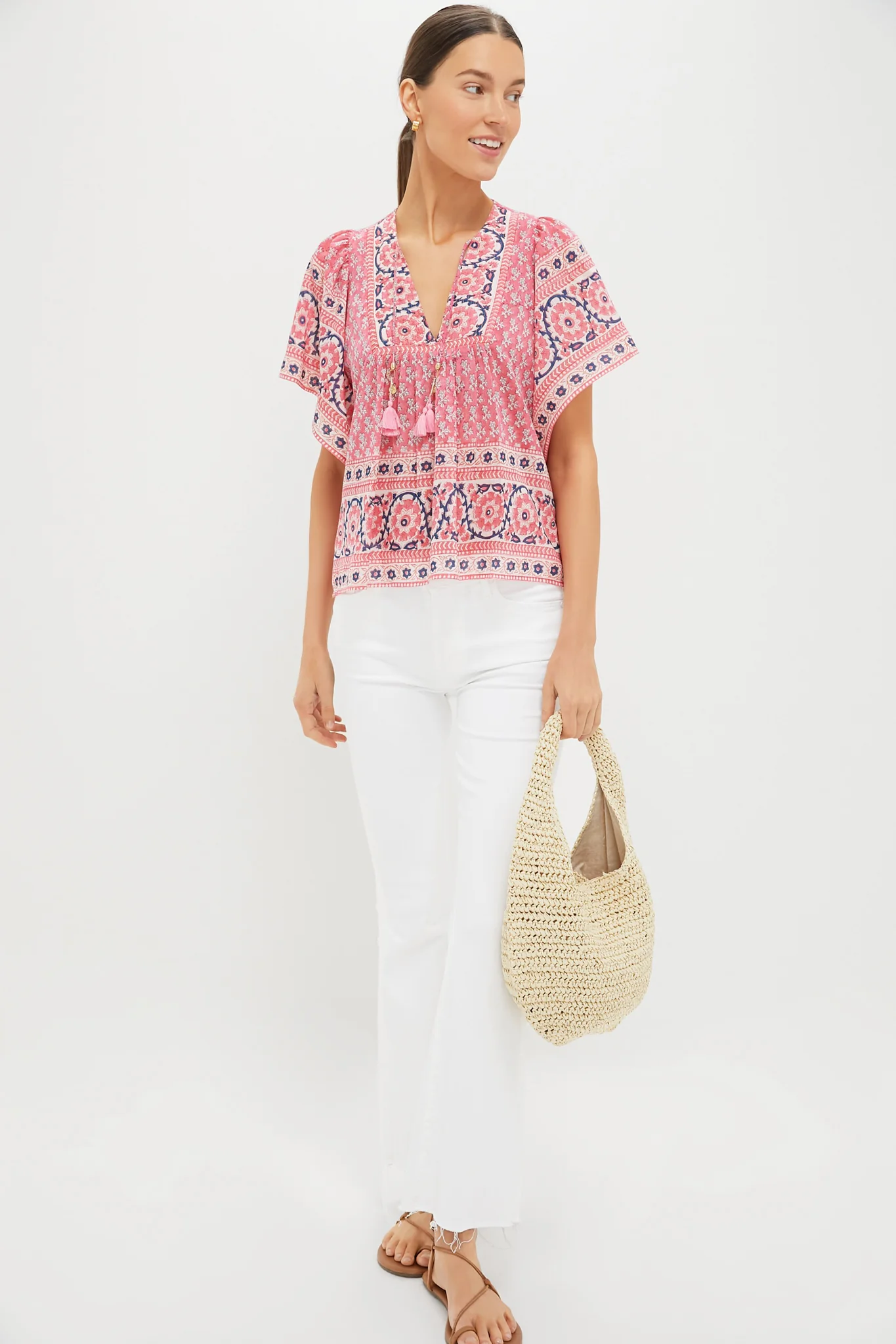 Pink Navy Printed Angel Top - Image 2