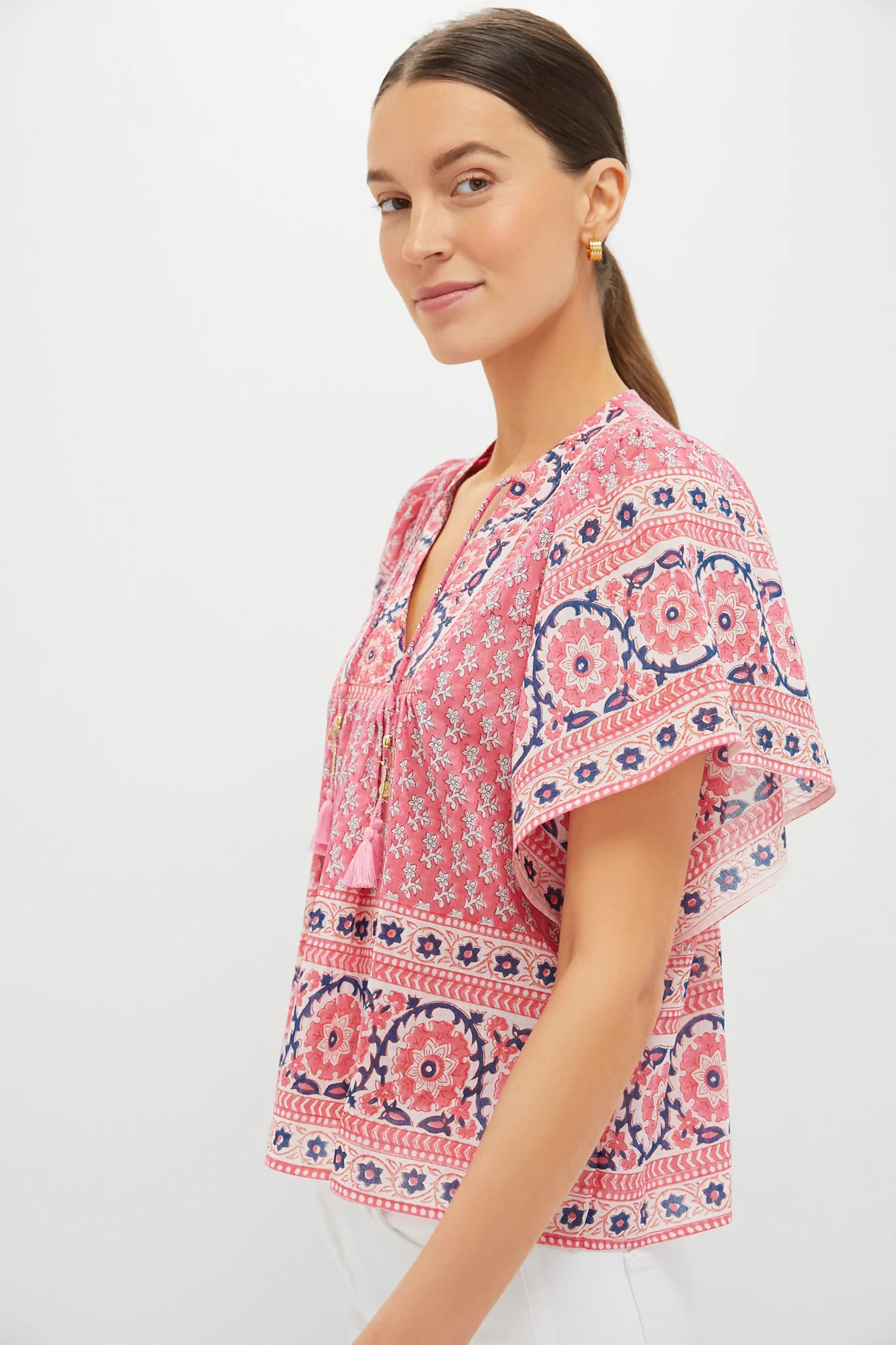 Pink Navy Printed Angel Top - Image 3