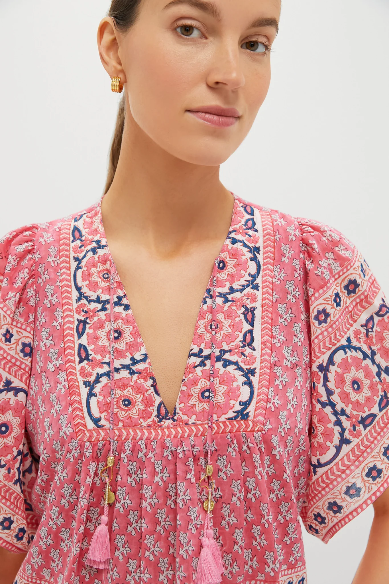 Pink Navy Printed Angel Top - Image 5